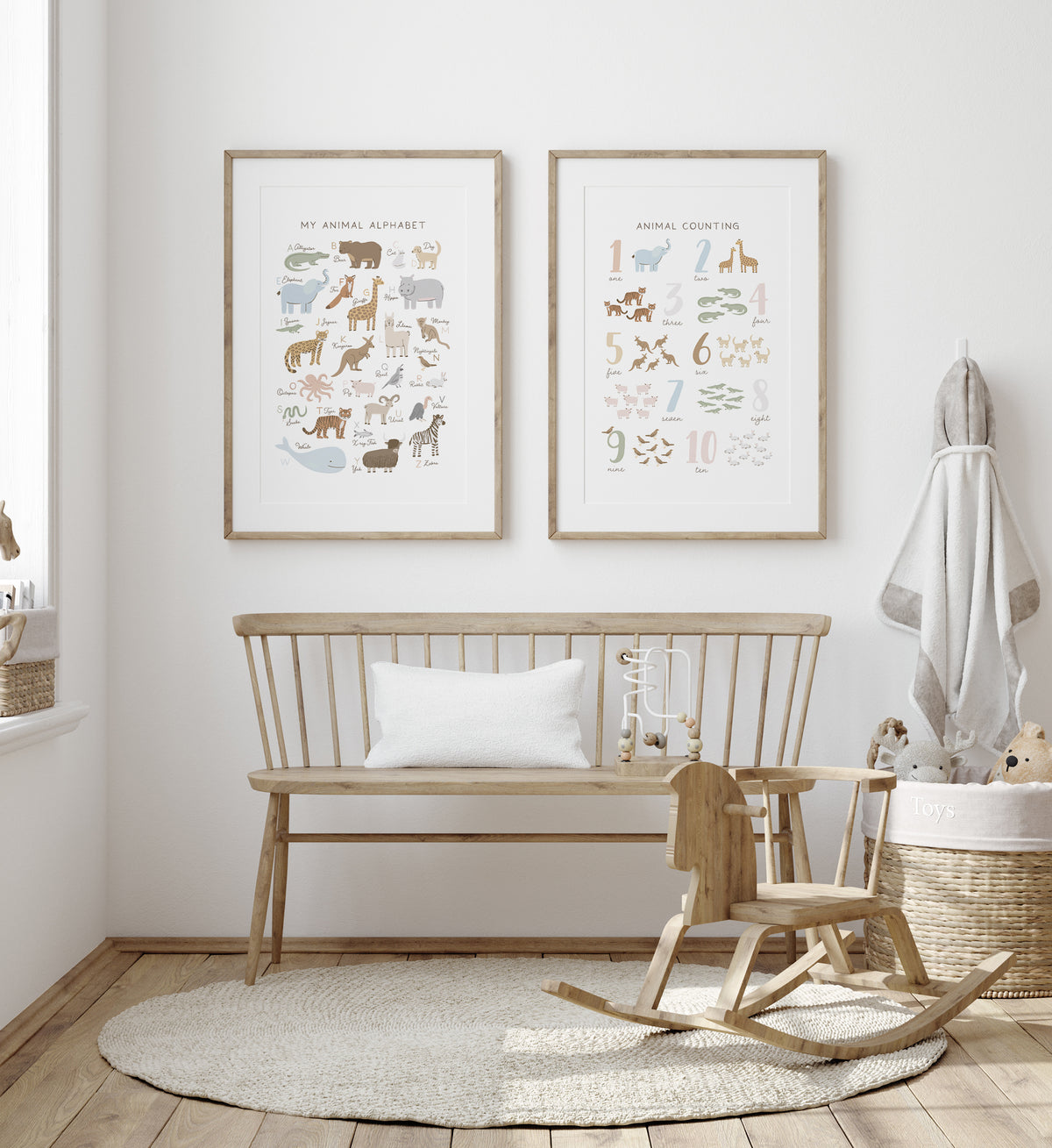 Animal Alphabet and Numbers Set of 2 Prints - SNCP