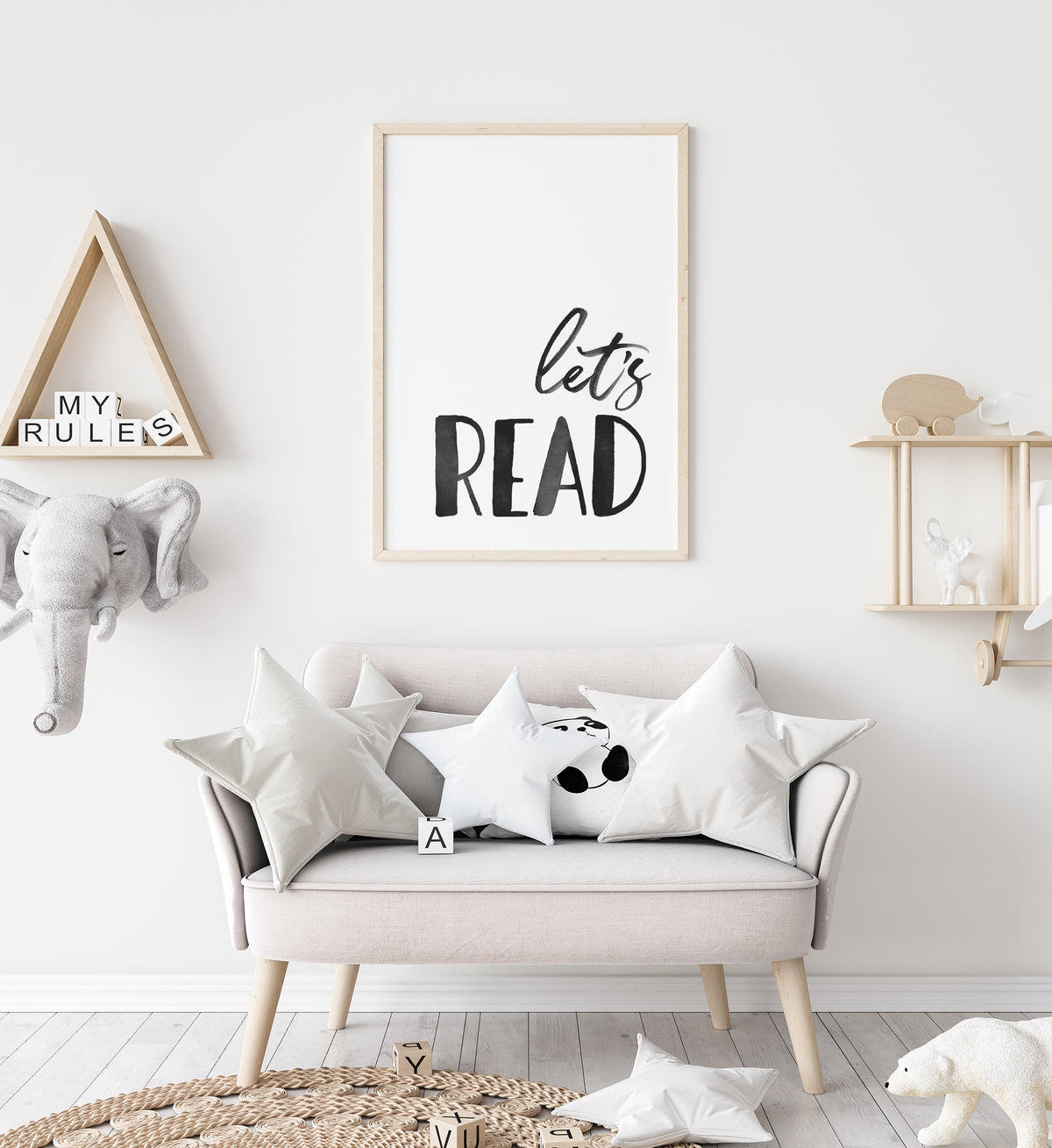 Let&#39;s Read Print - Black