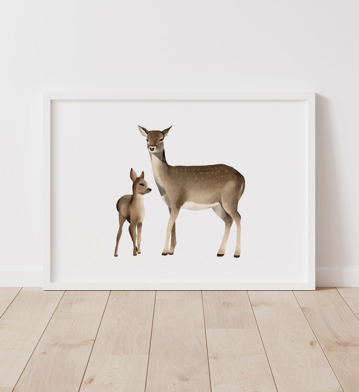Baby and Mama Deer Print