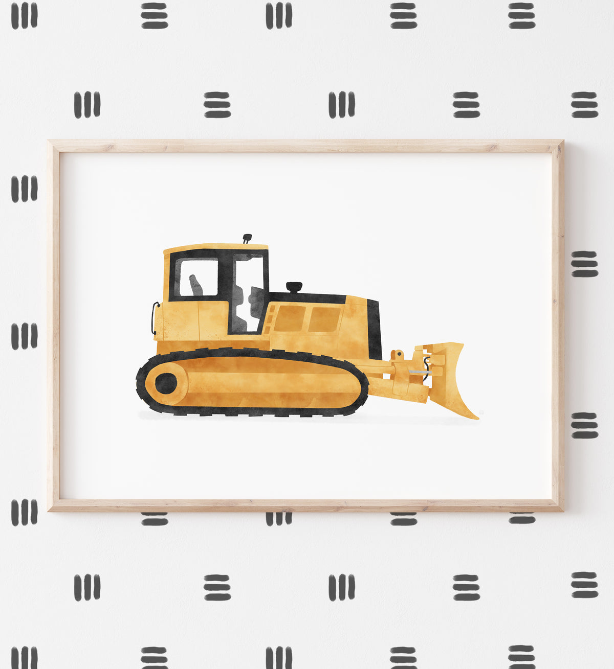 Bulldozer Horizontal Print - Yellow