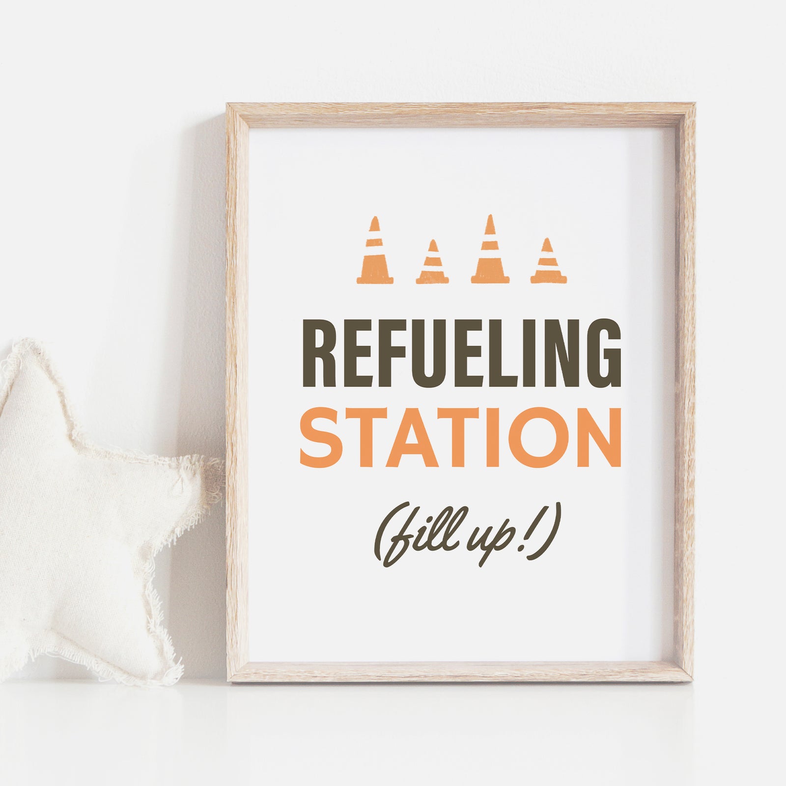 Construction Birthday Party Refueling Station Sign