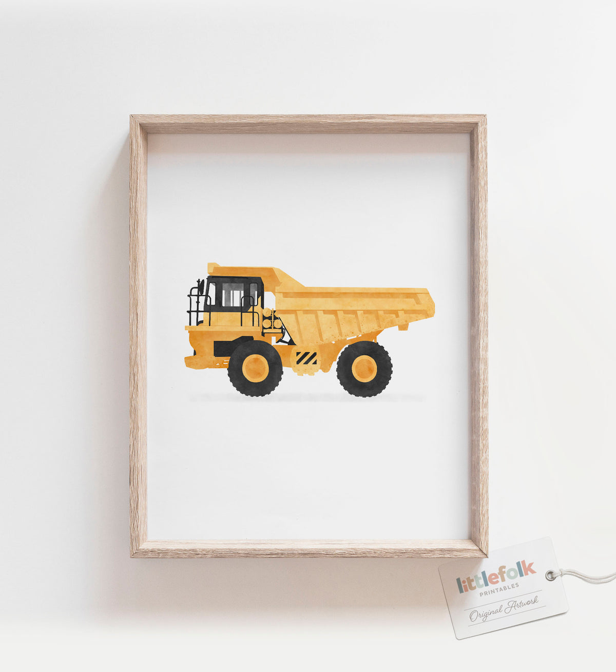 Dump Truck Print - Yellow