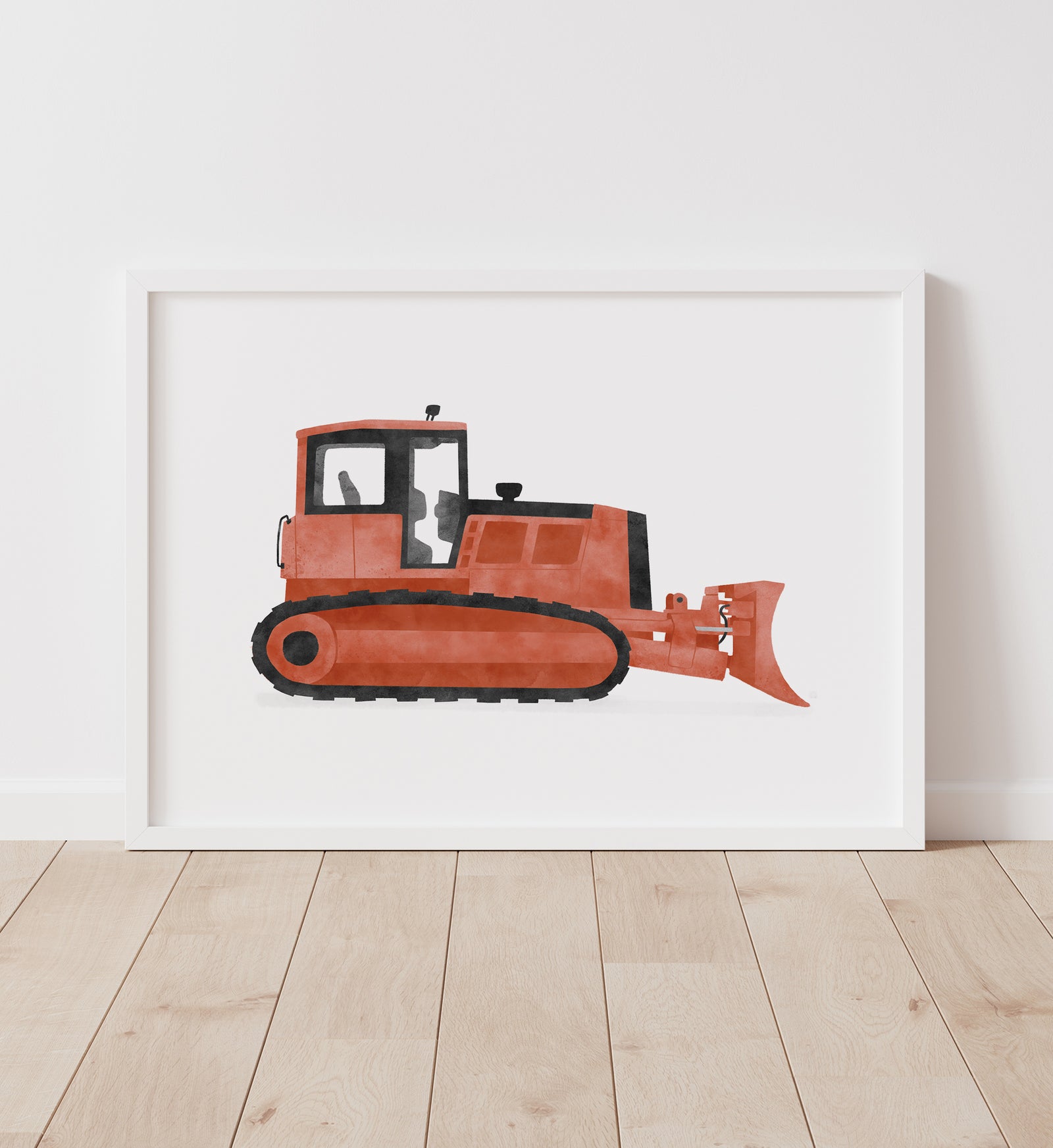Bulldozer Horizontal Print - Red