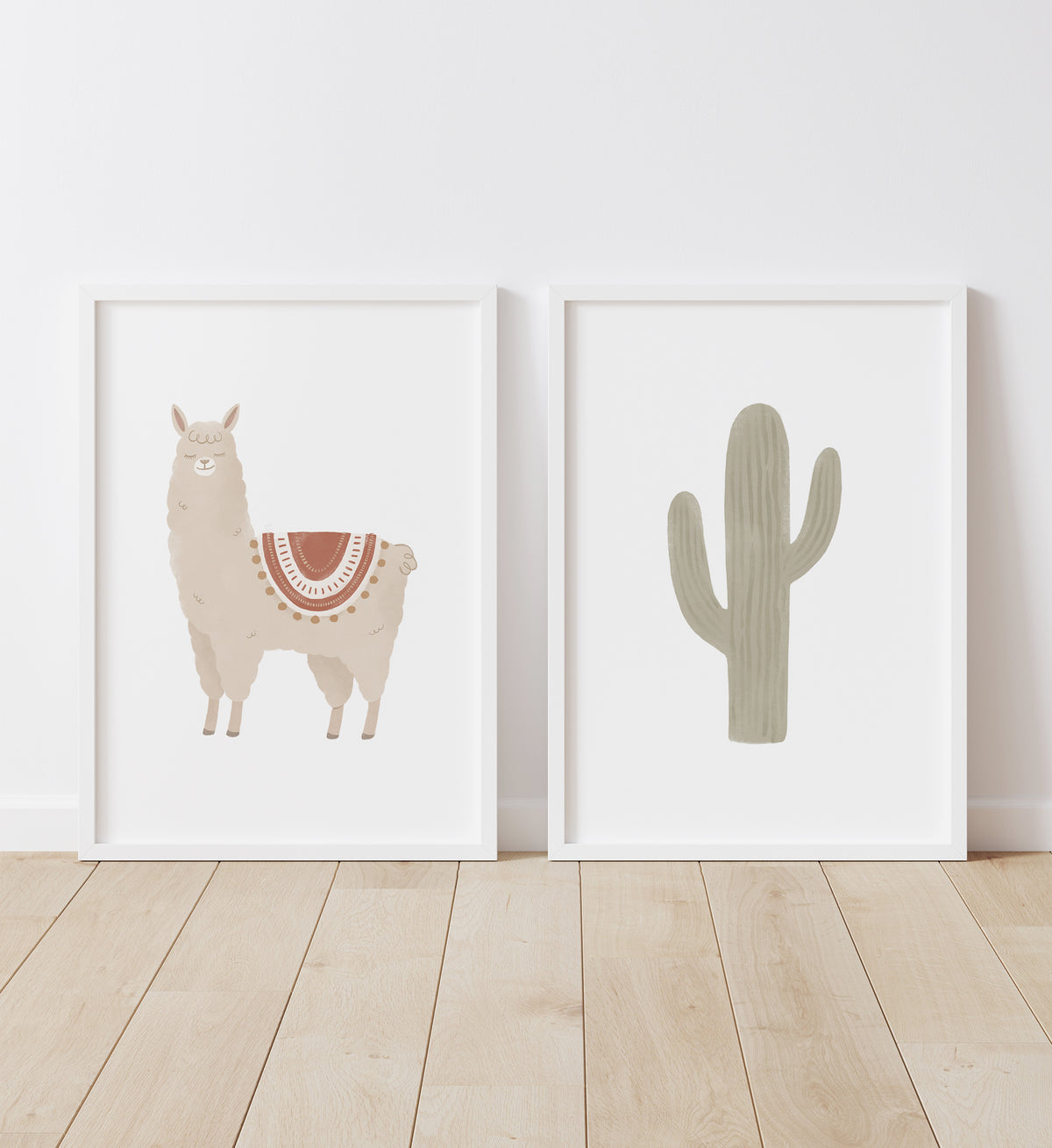 Llama &amp; Cactus Set of 2 Prints - TCCP