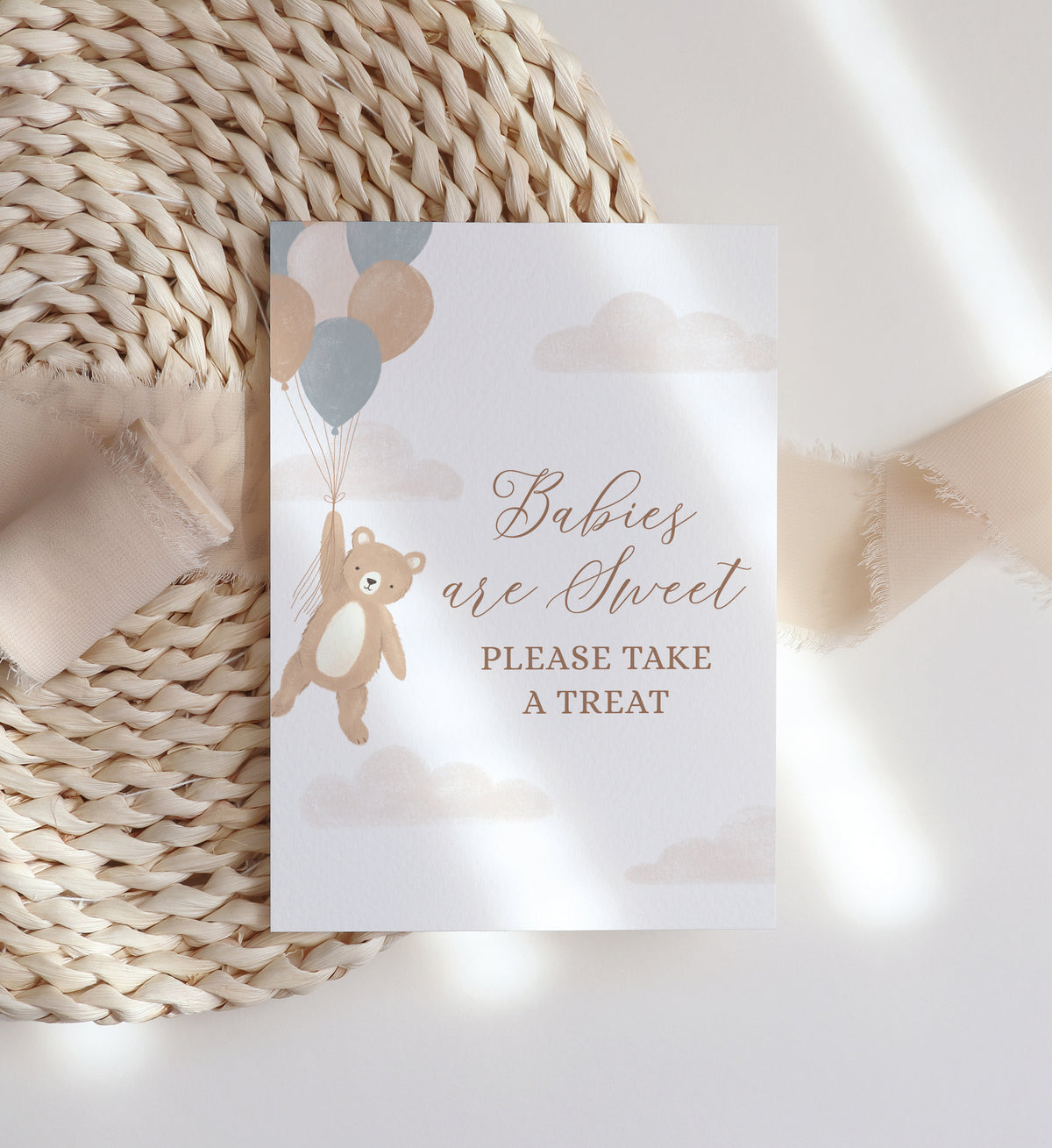 Babies are Sweet Take a Treat Teddy Bear Baby Shower Sign