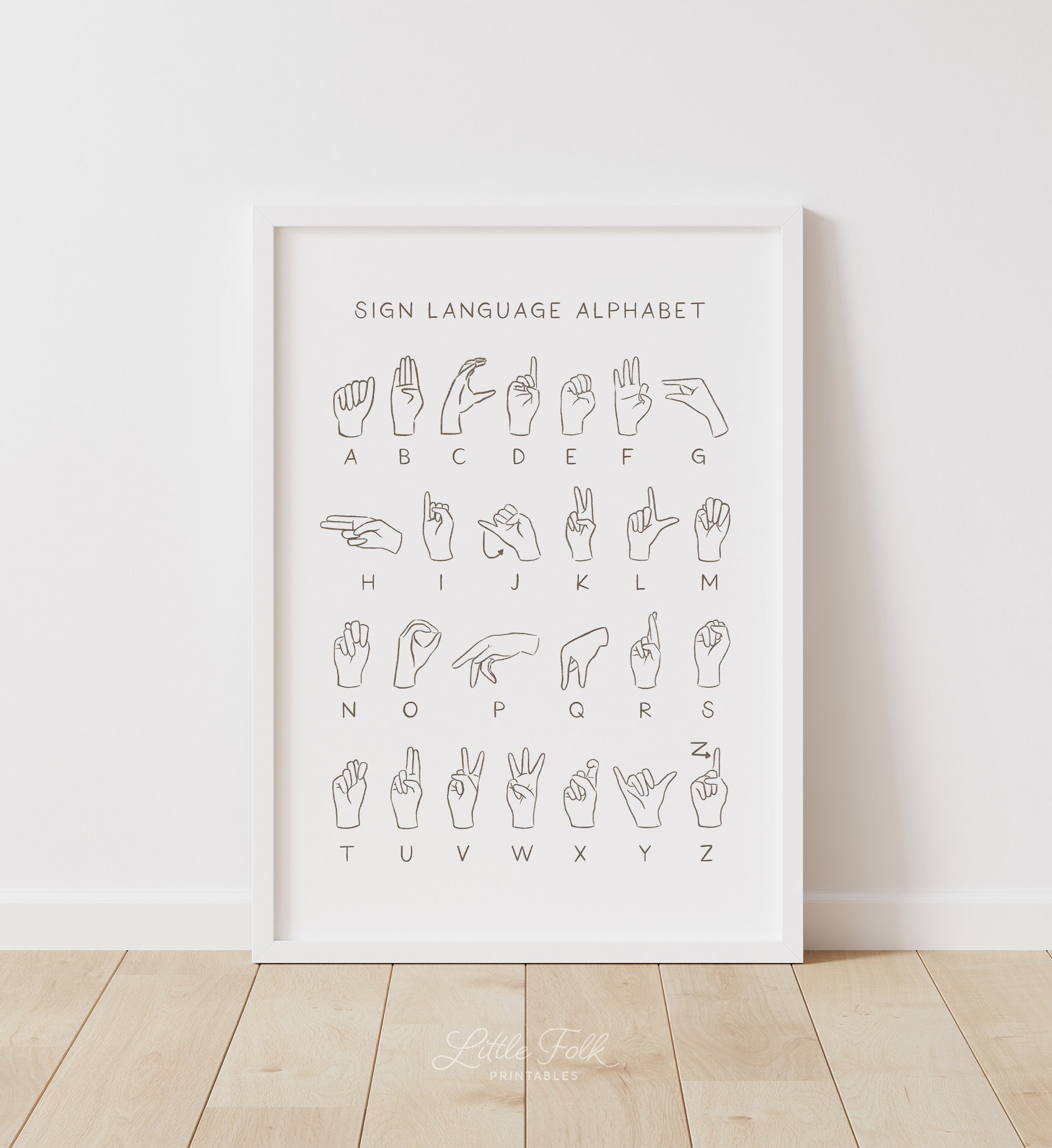 American Sign Language Alphabet Print