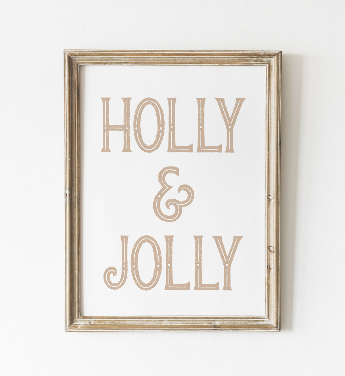 Gold Holly &amp; Jolly Print