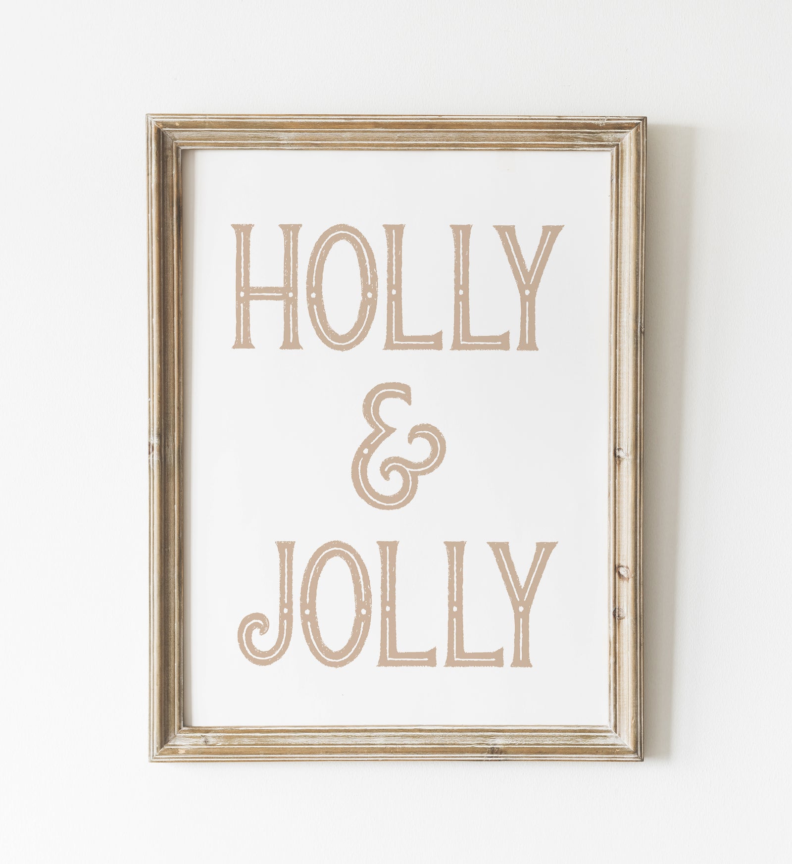 Gold Holly & Jolly Print