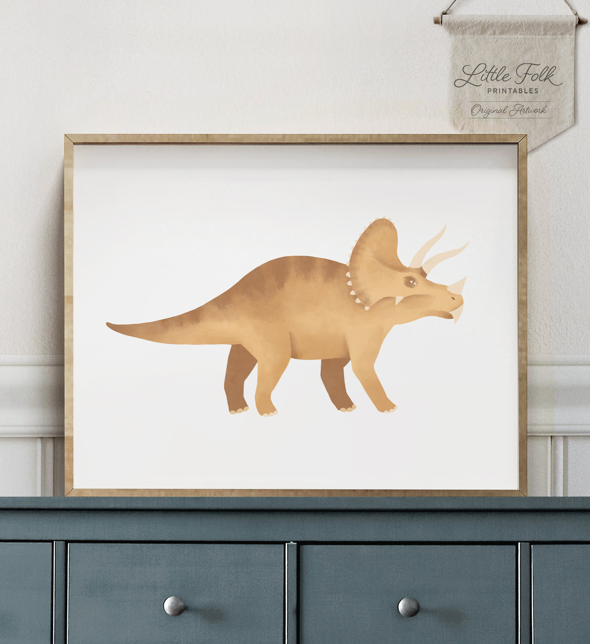 Triceratops Print - Yellow