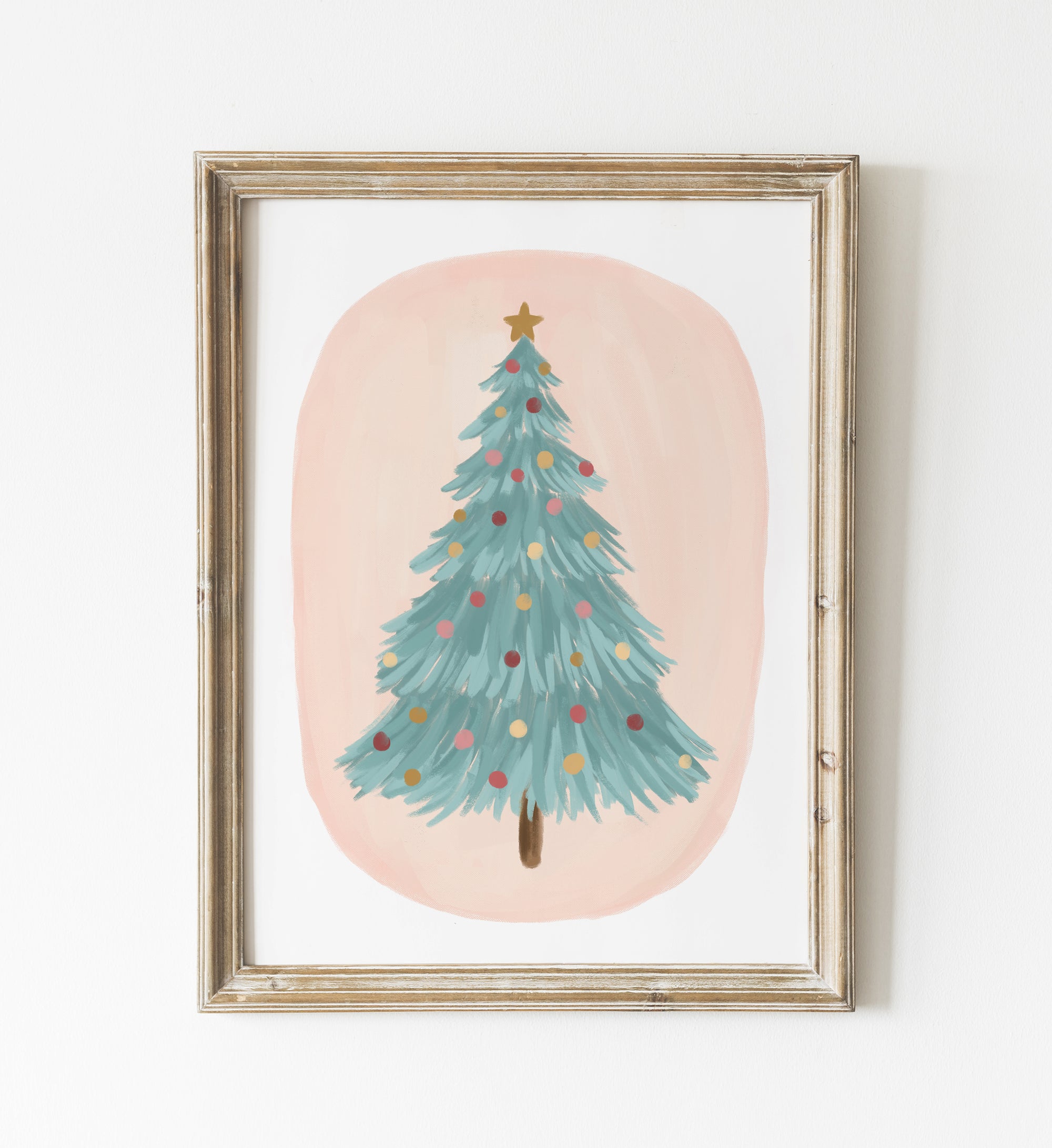 Teal Christmas Tree Print