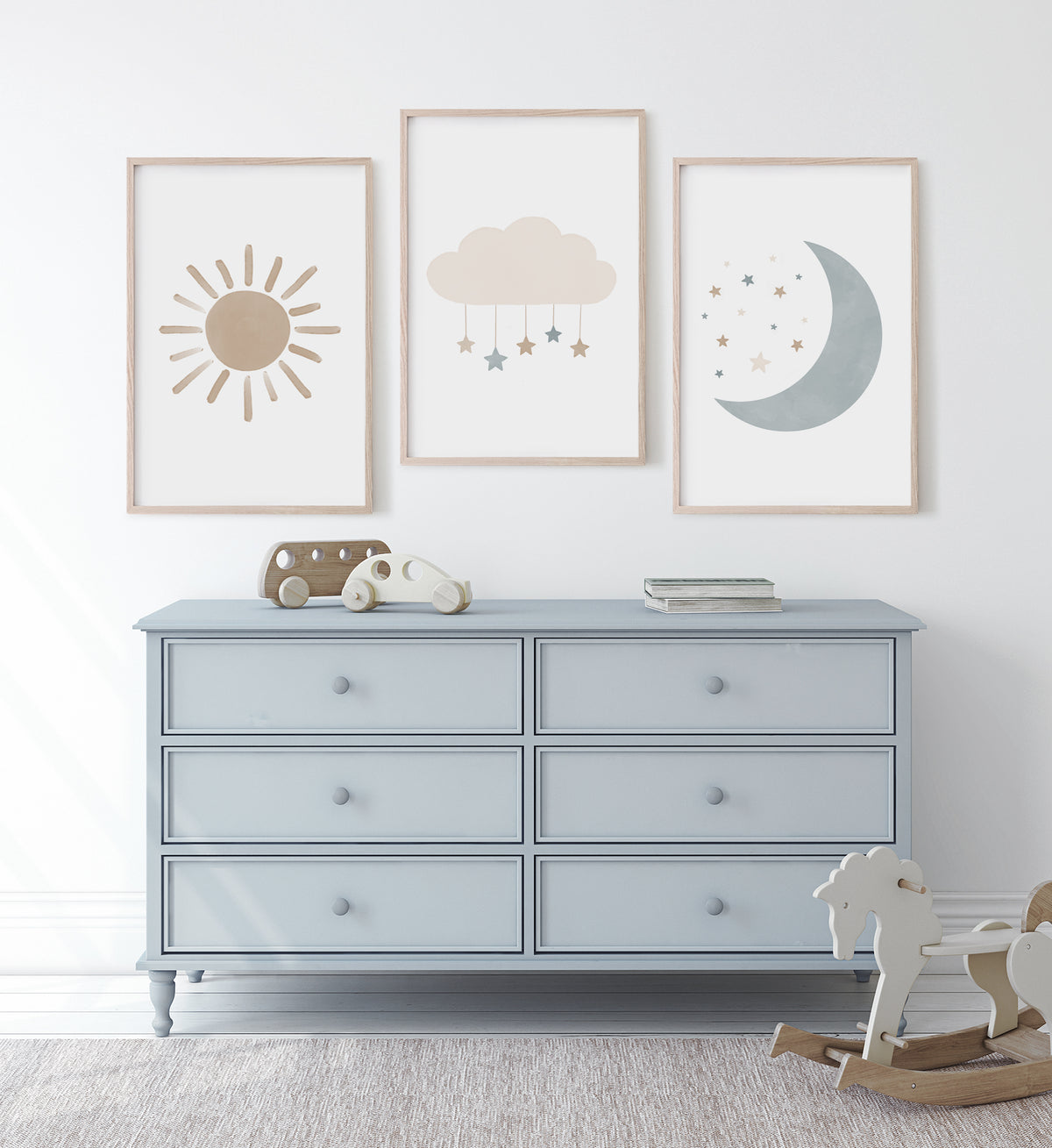 Sun, Cloud, and Moon Set of 3 Prints - BNCP