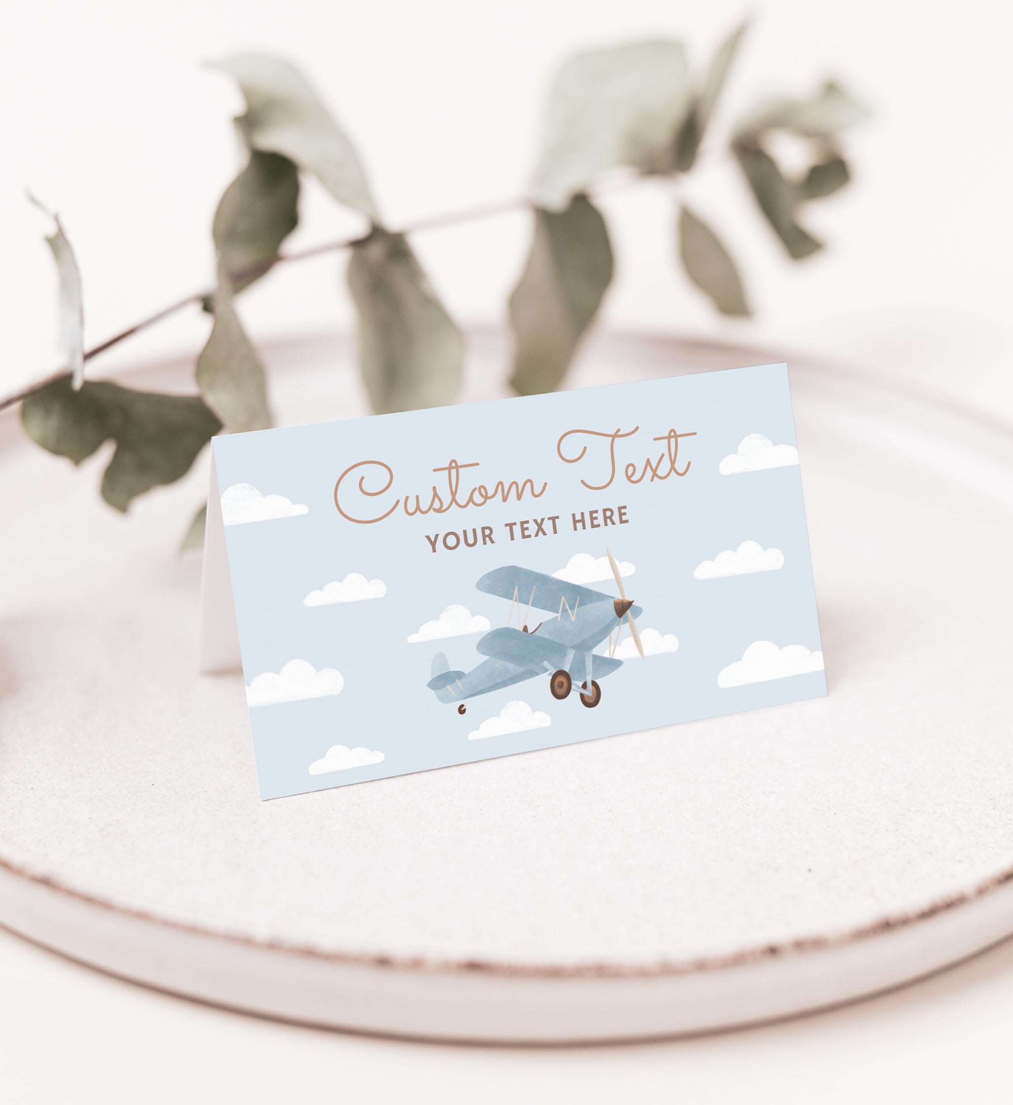 Editable Airplane Birthday Party Food Label Template