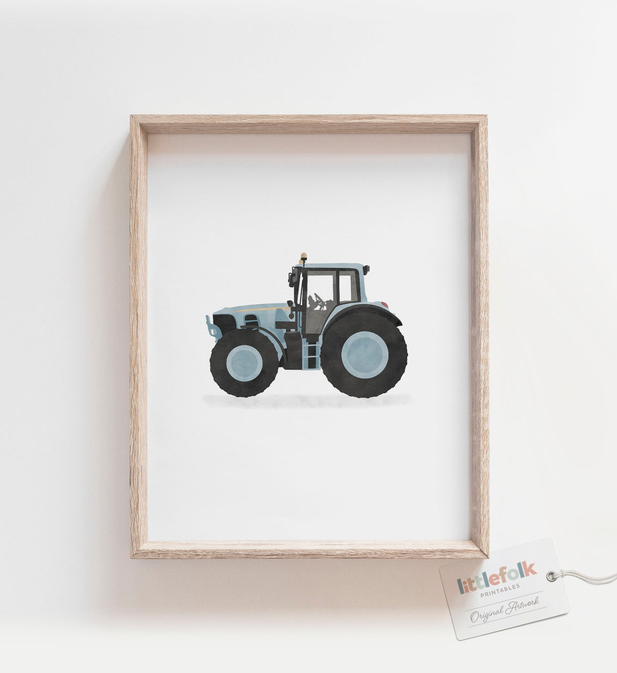 Tractor Print - Light Blue