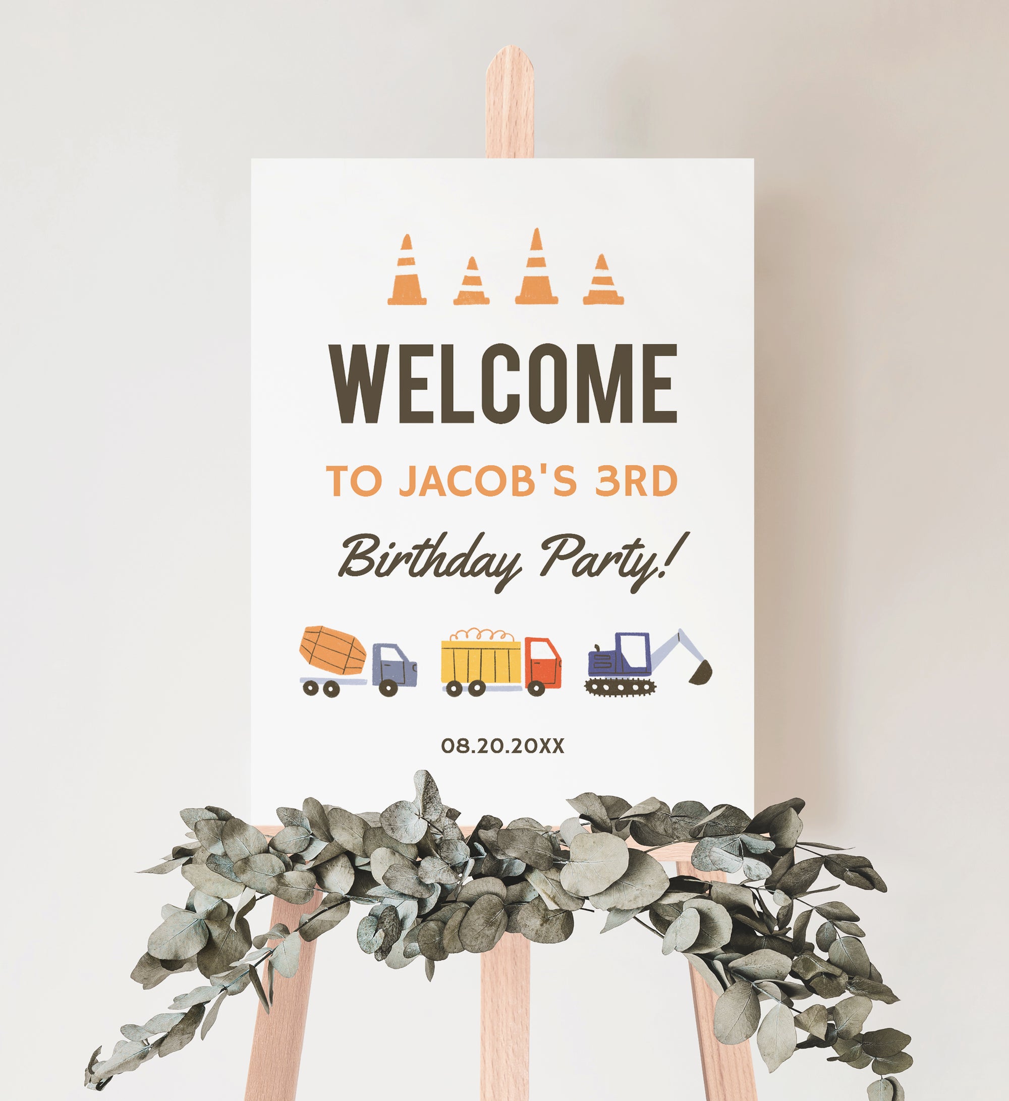 Construction Birthday Party Welcome Sign