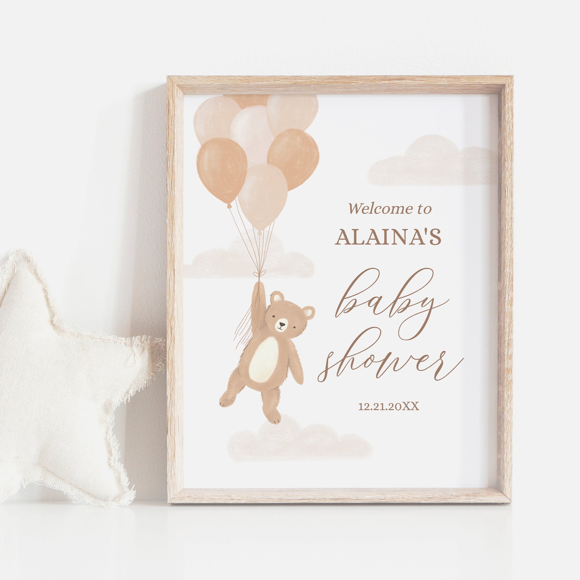We Can Bearly Wait Gender Neutral Baby Shower Welcome Sign