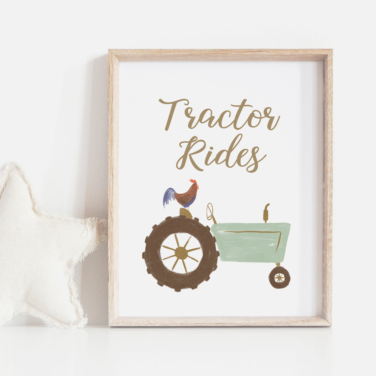 Farm Birthday Party Tractor Rides Sign