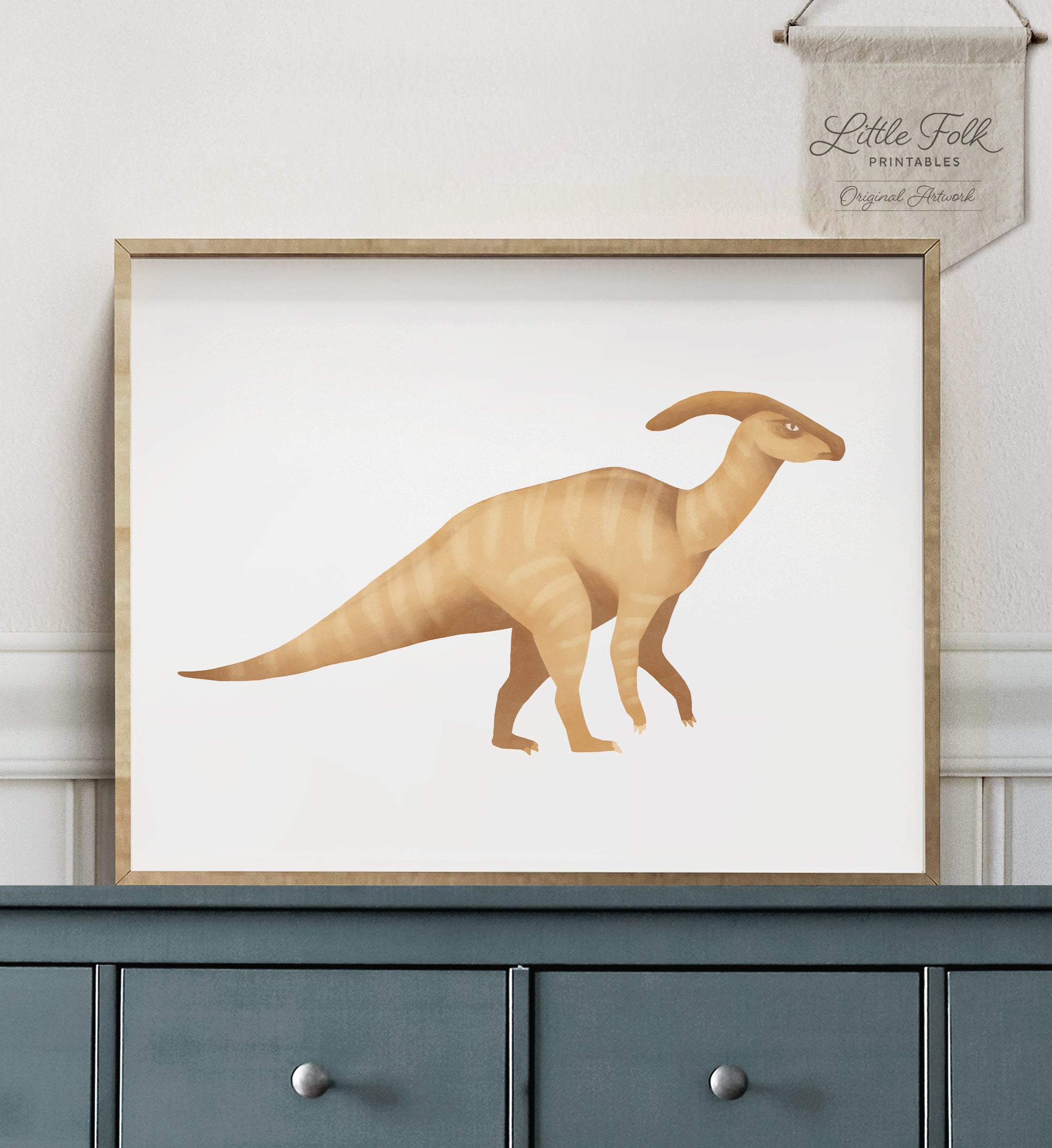 Parasaurolophus Print - Yellow
