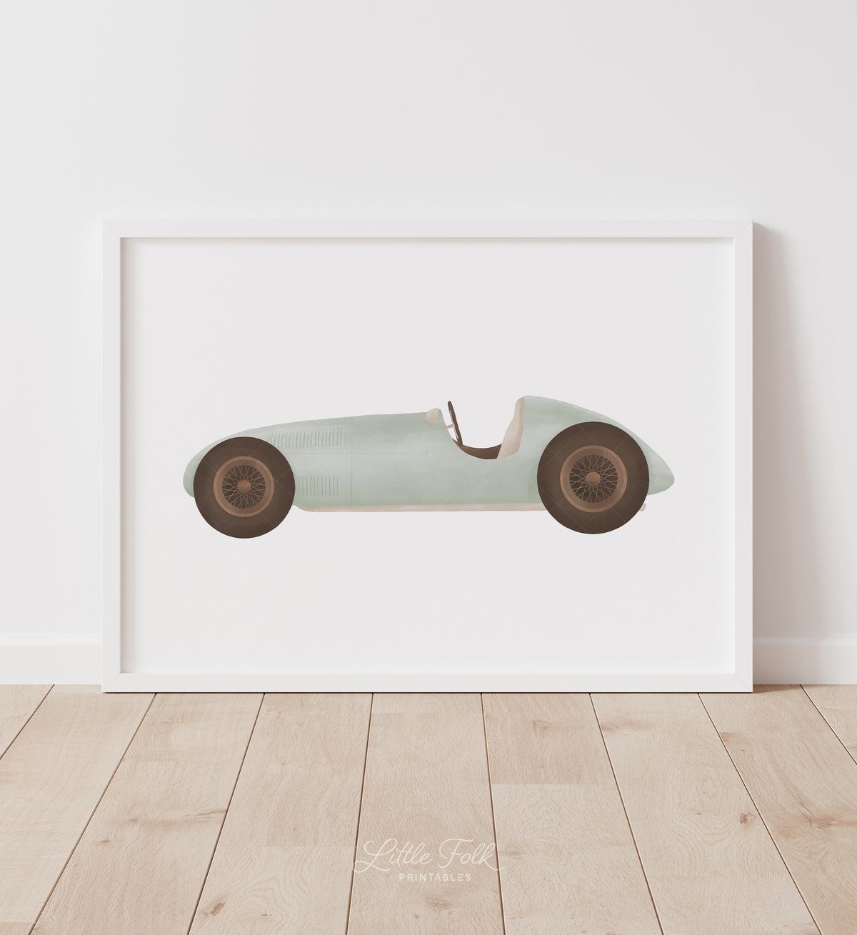 Race Car Print - Mint