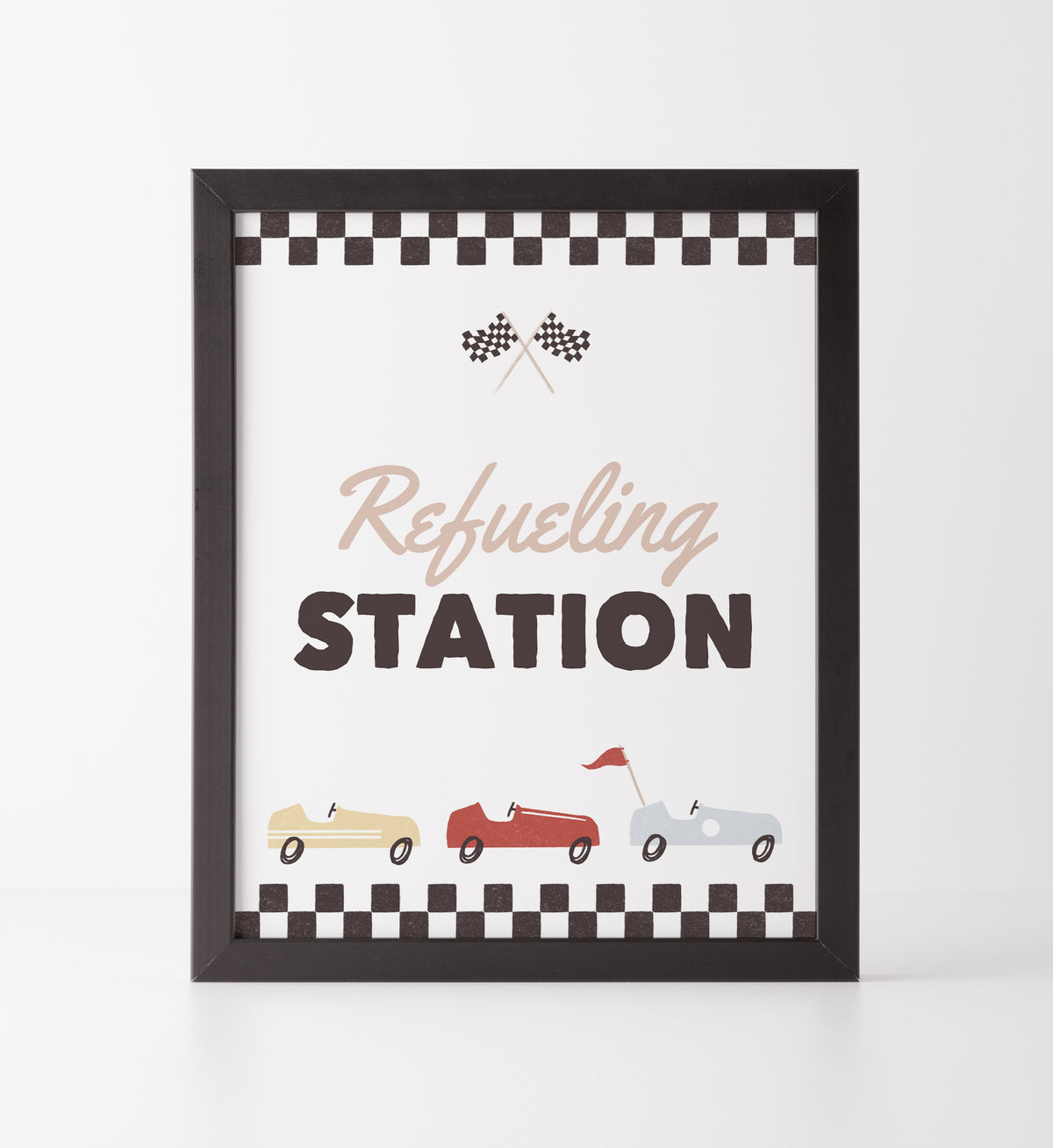 Race Car Birthday Party Refueling Station Sign