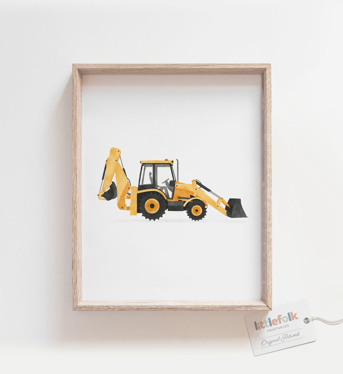 Backhoe Loader Print - Yellow