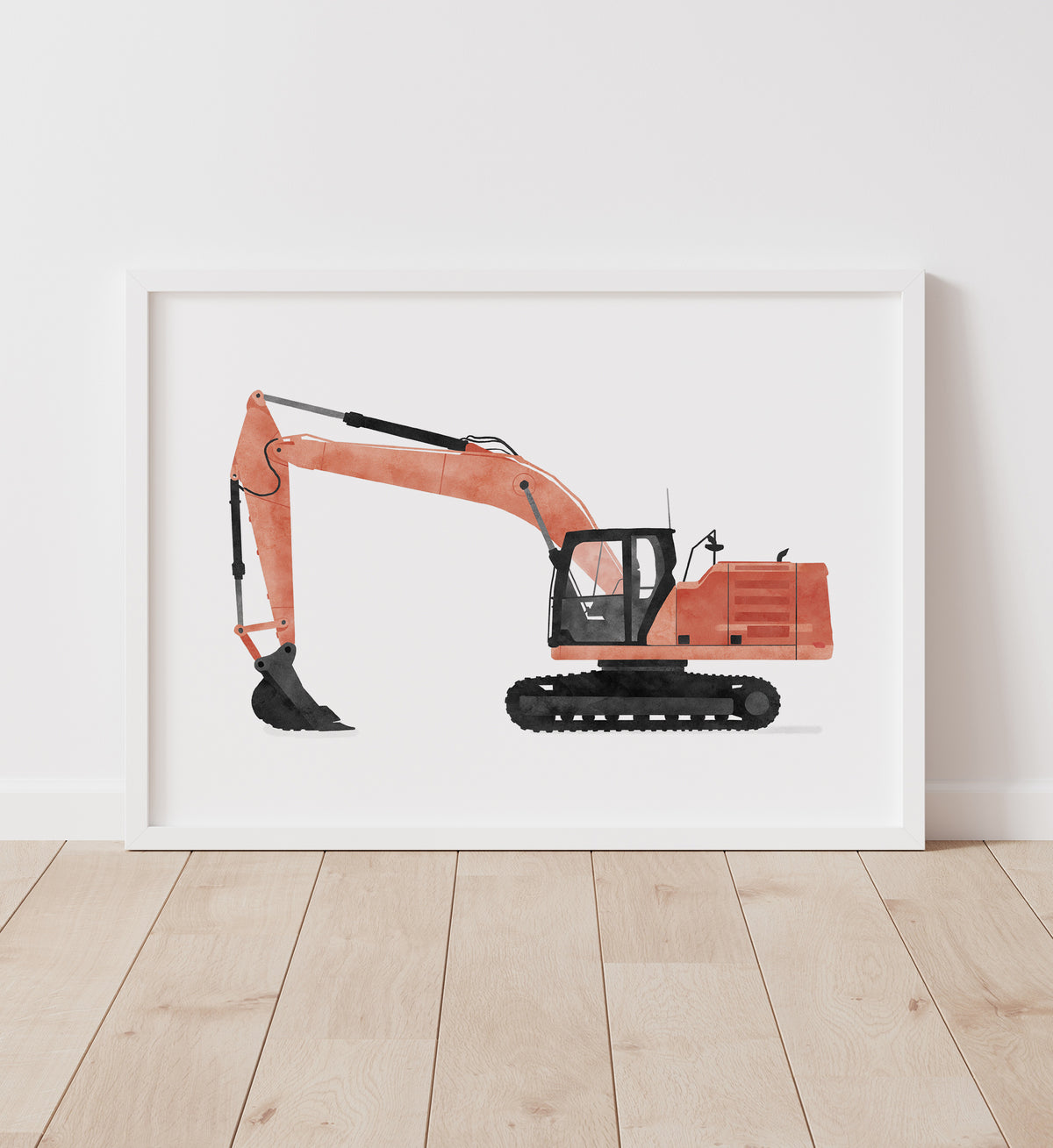 Excavator Horizontal Print - Red