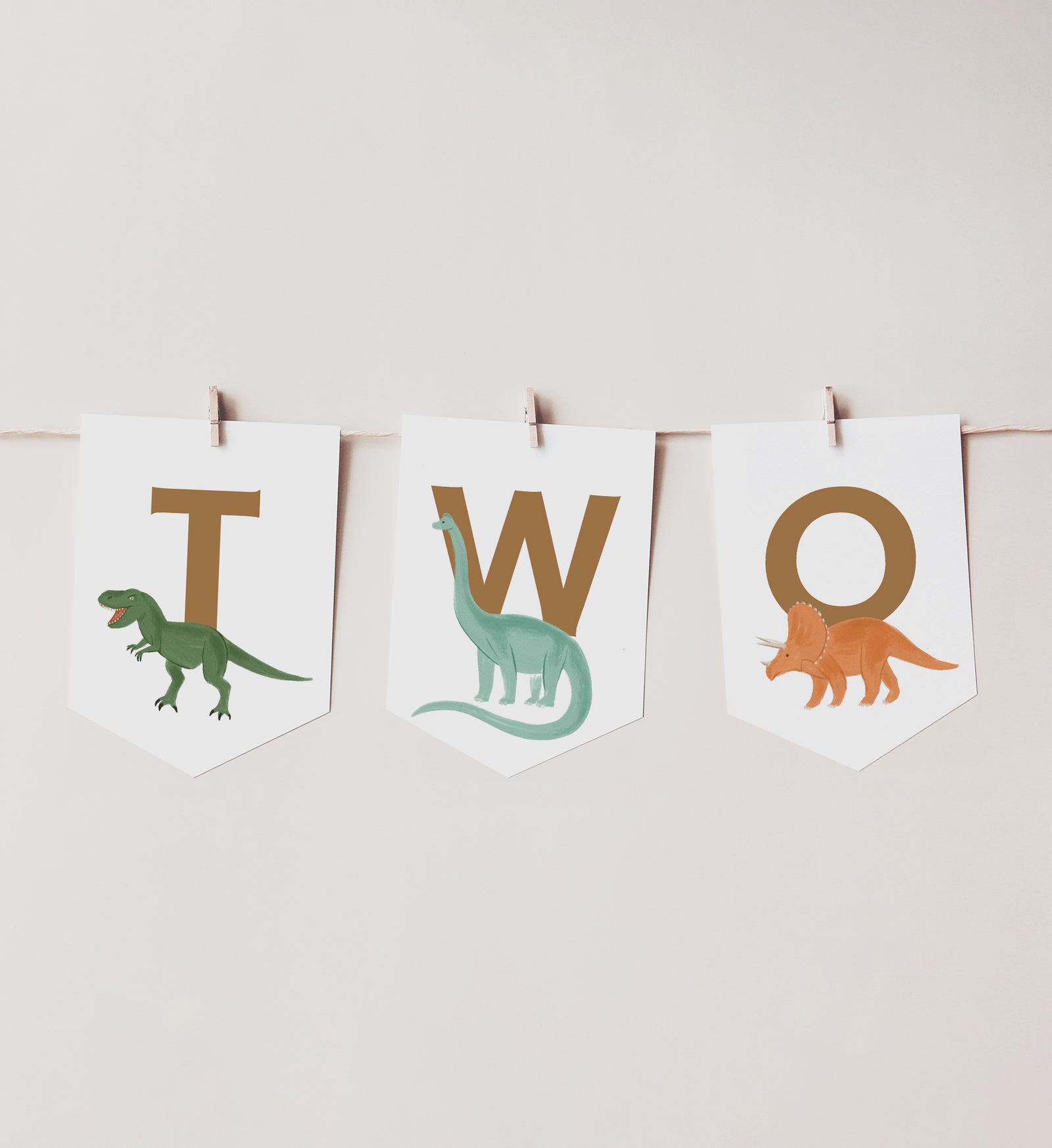 Dinosaur 2nd Birthday Party High Chair Banner