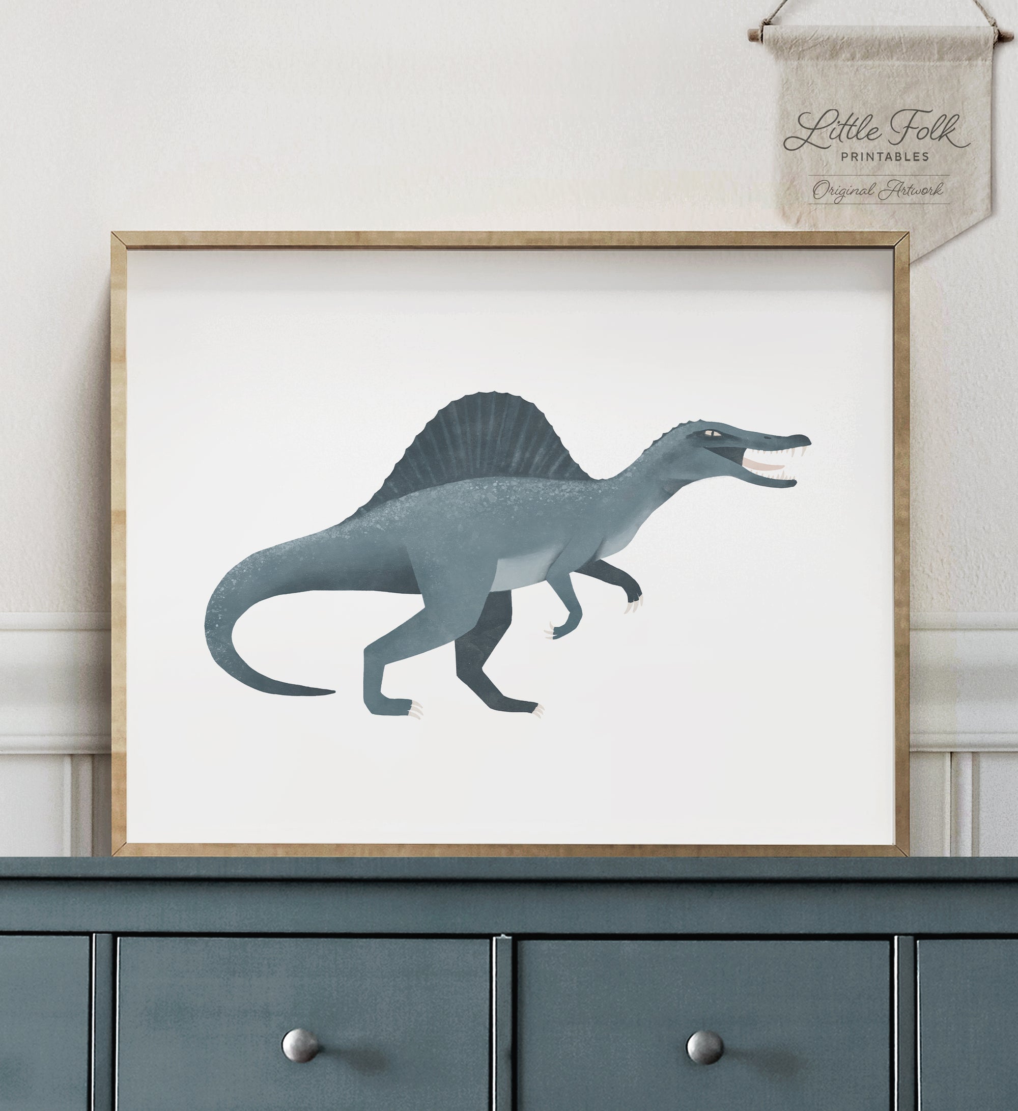 Spinosaurus Print - Blue