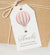 Editable Pink Hot Air Balloon Baby Shower Favor Tag Template