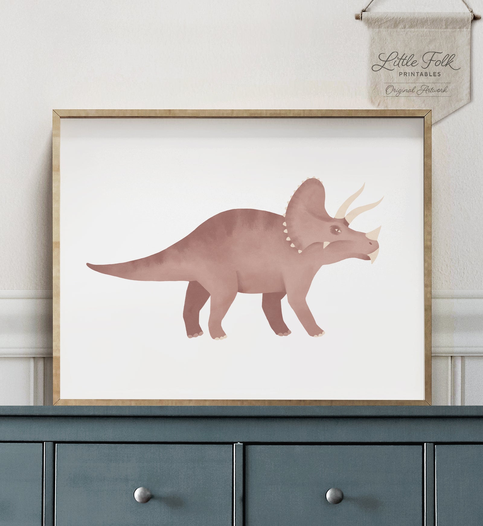 Triceratops Print - Red