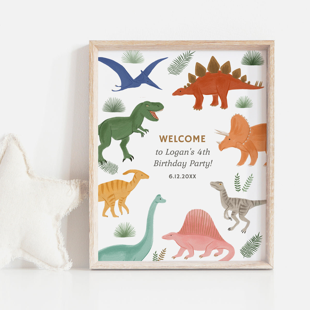 Editable Dinosaur Birthday Party Welcome Sign