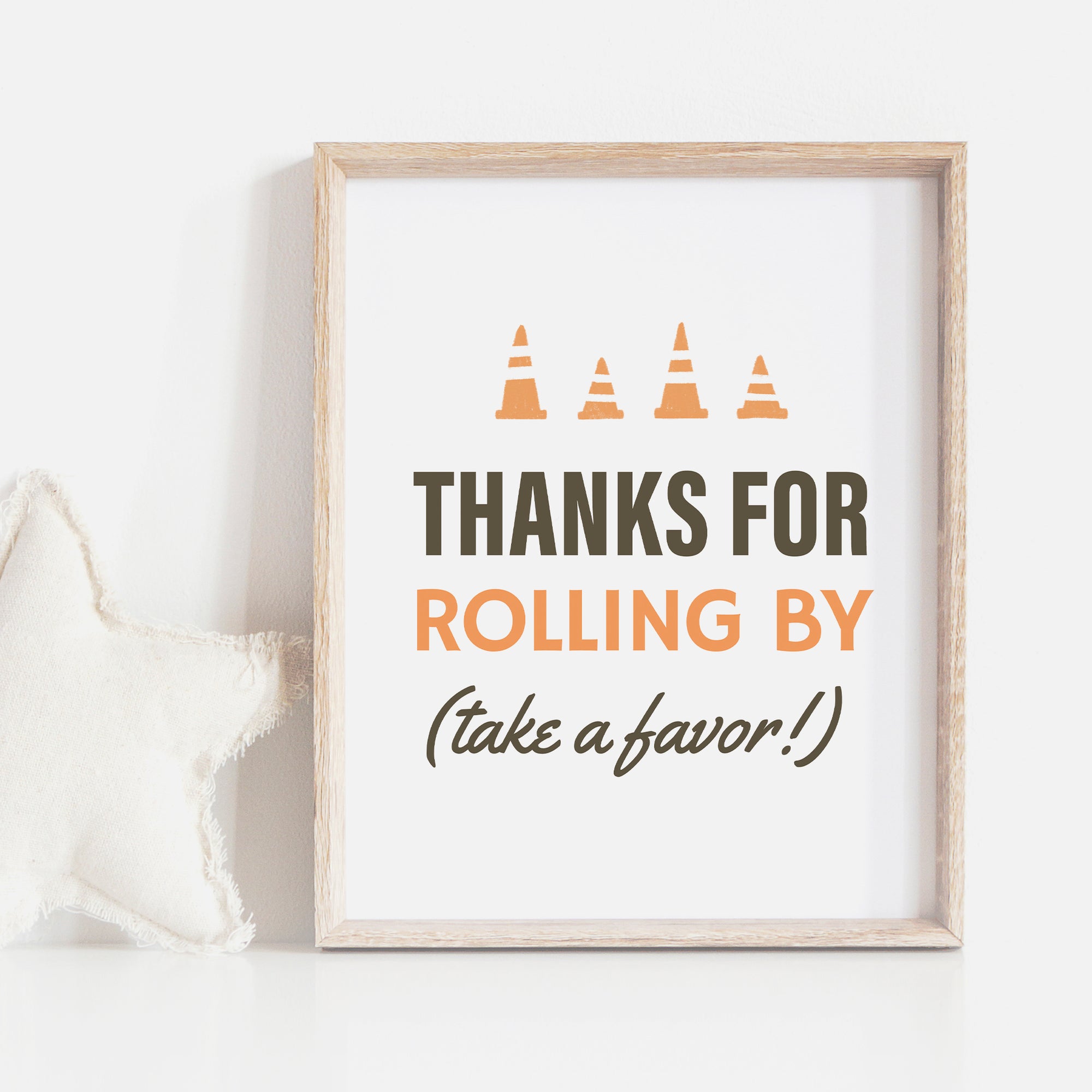 Construction Birthday Party Favors Sign