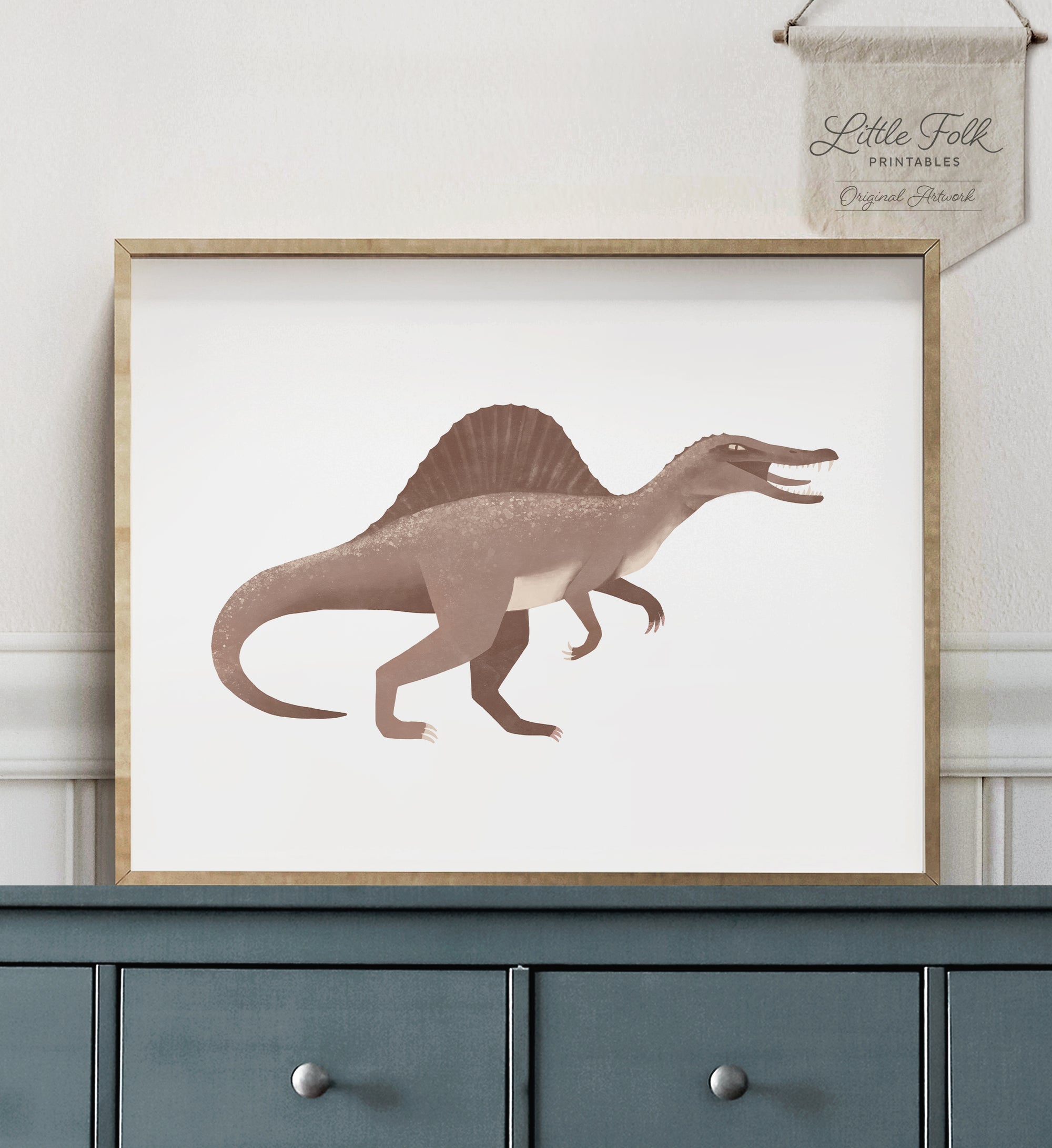 Spinosaurus Print - Brown