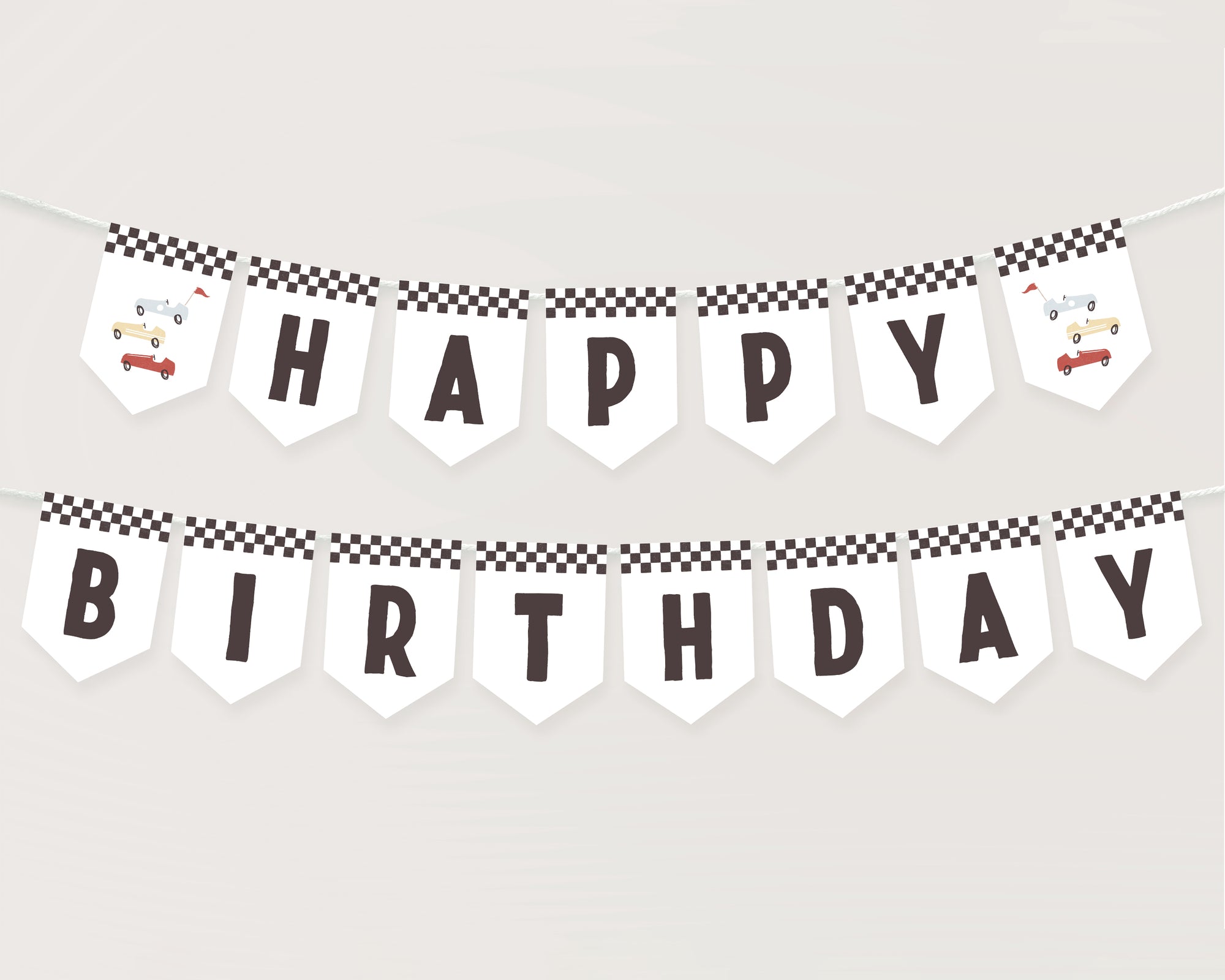 Race Car Happy Birthday Banner