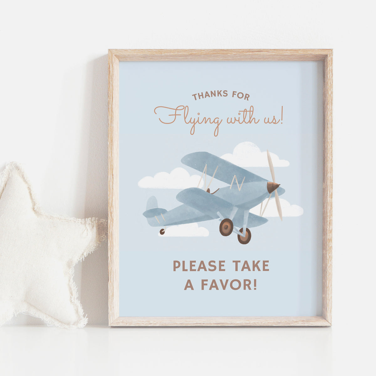 Airplane Birthday Party Favors Sign