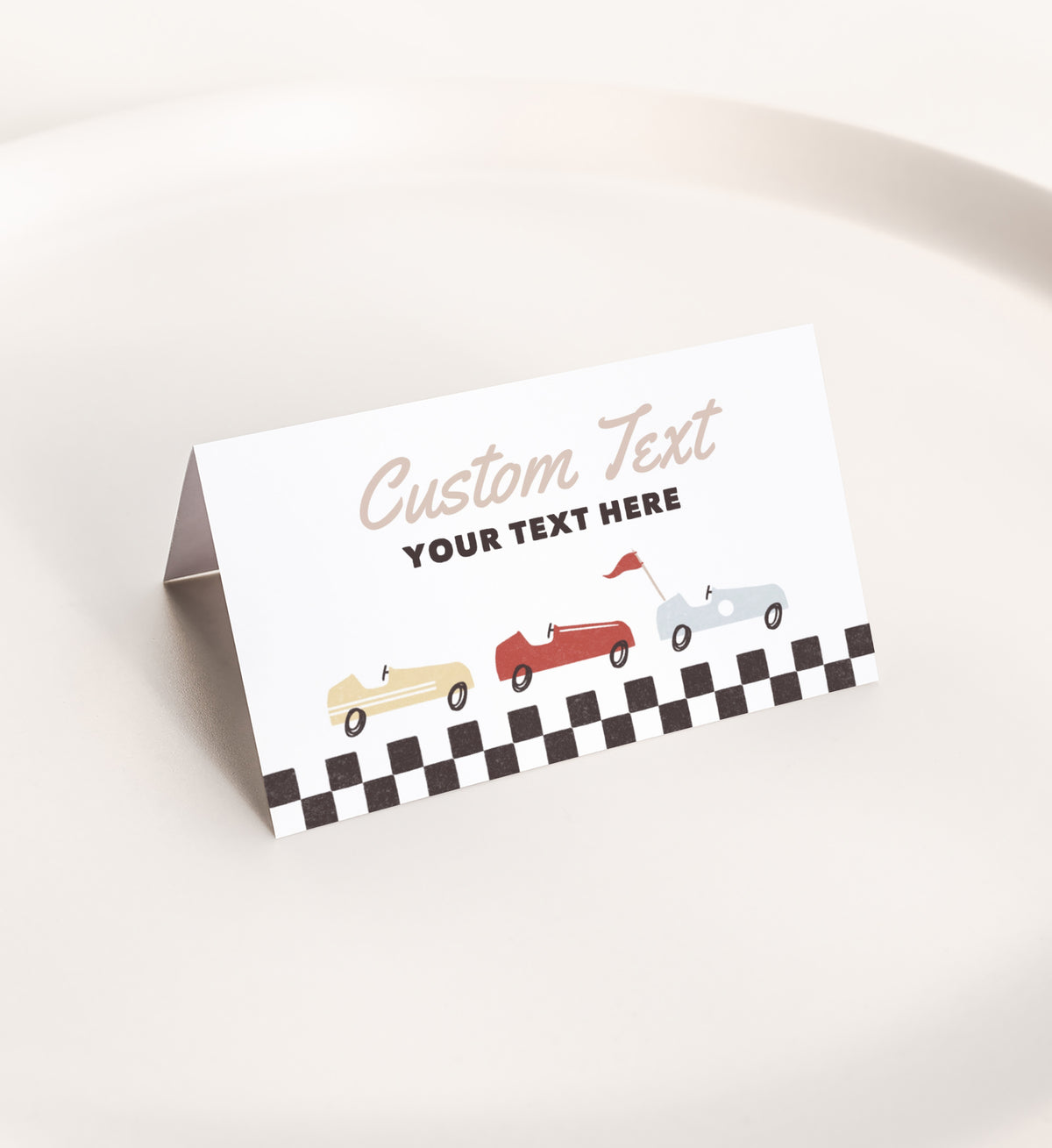 Editable Race Car Birthday Party Food Label Template