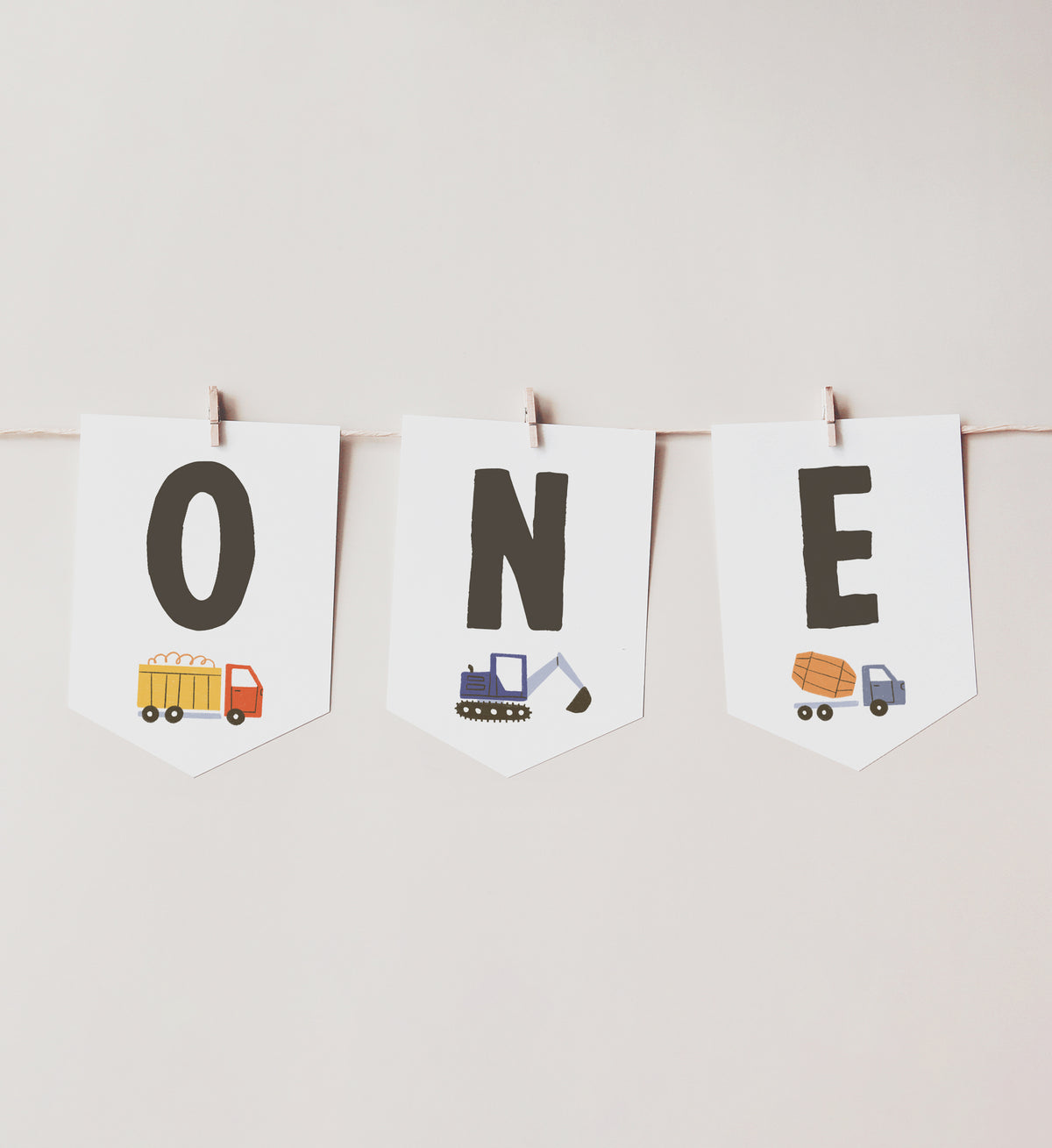 Construction 1st Birthday Party High Chair Banner