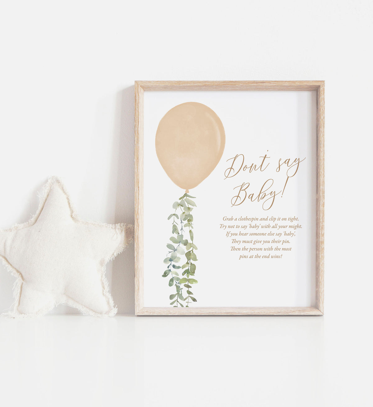 Gold Balloon Baby Shower Don&#39;t Say Baby Sign