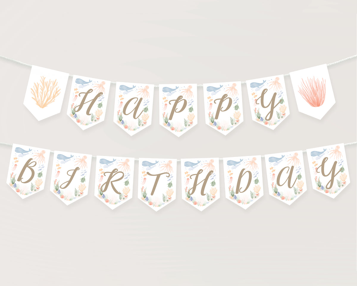 Under the Sea Happy Birthday Banner