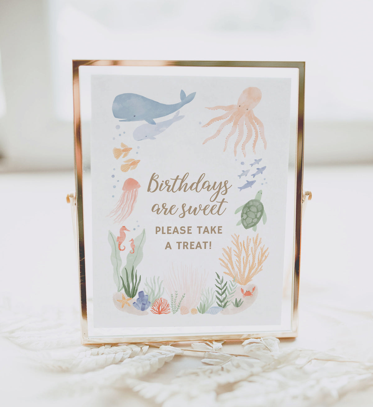 Under the Sea Birthday Take a Treat Sign