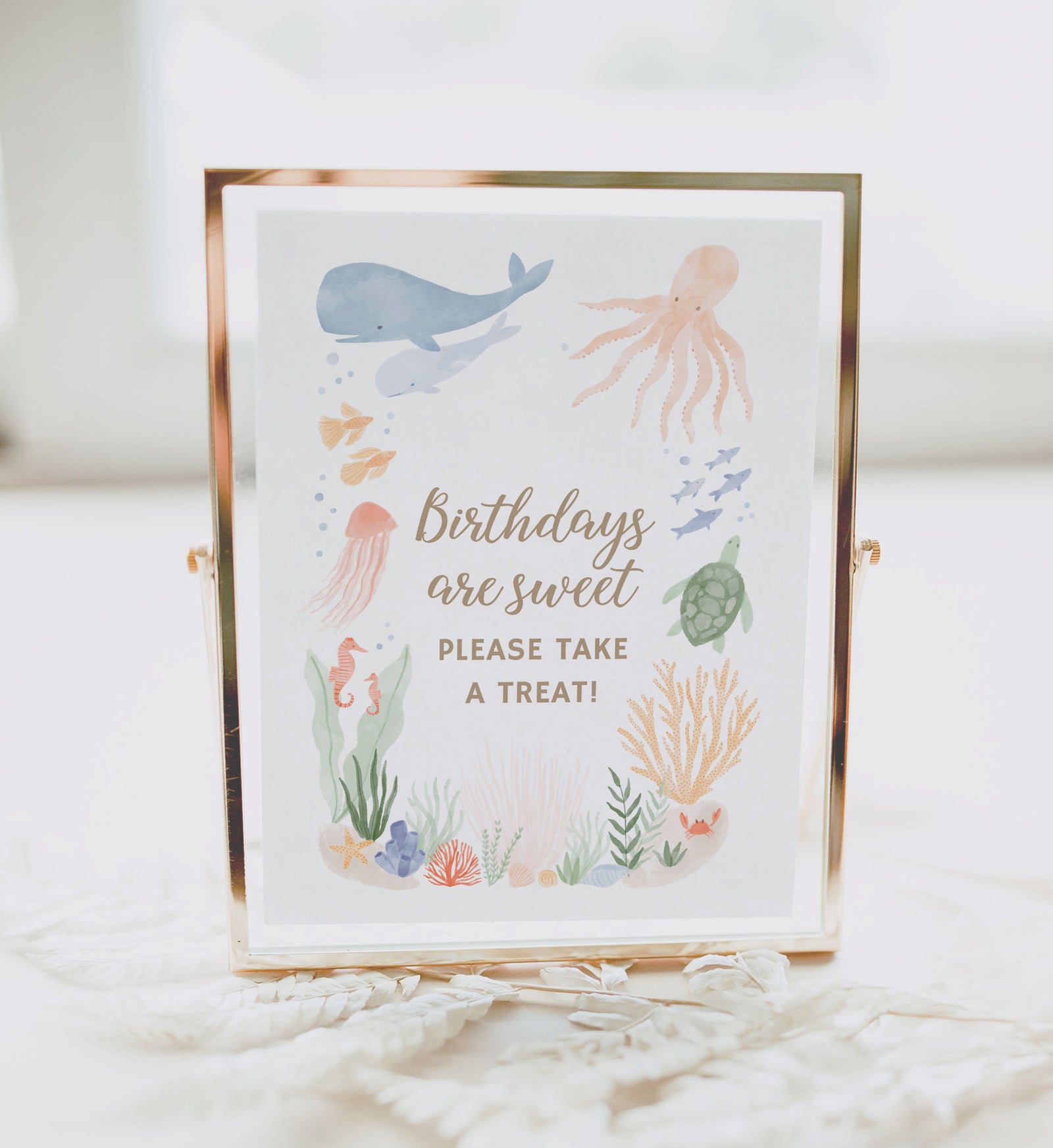 Under the Sea Birthday Take a Treat Sign