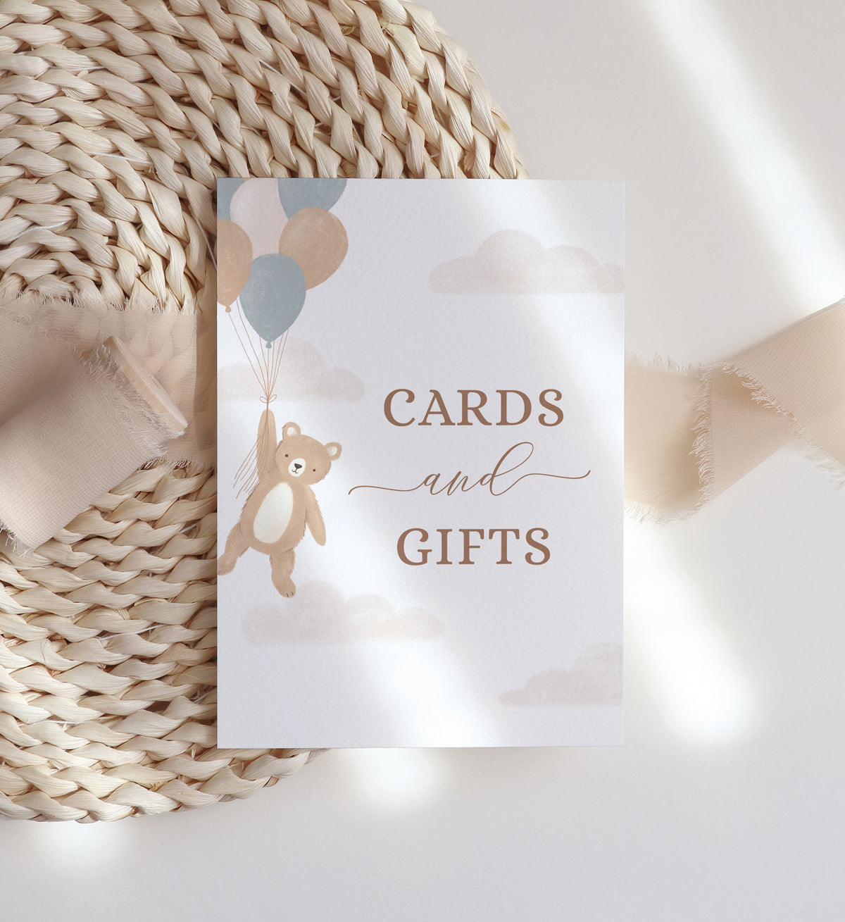 Teddy Bear Baby Shower Cards and Gifts Sign