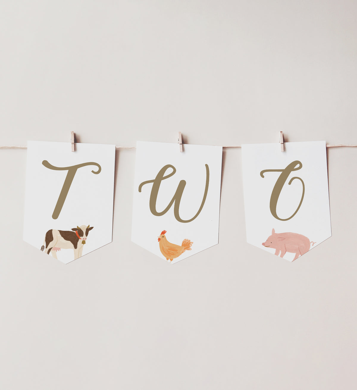 Farm 2nd Birthday Party High Chair Banner