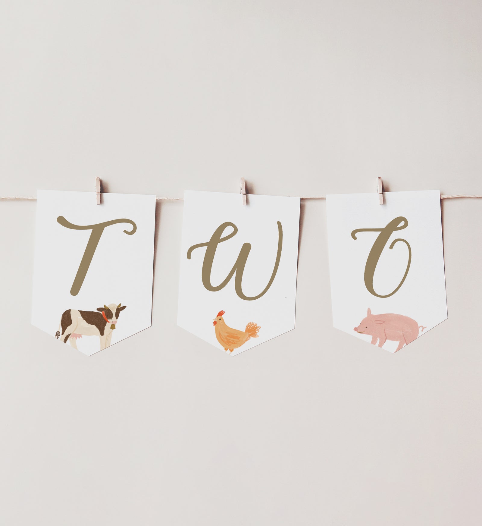 Farm 2nd Birthday Party High Chair Banner