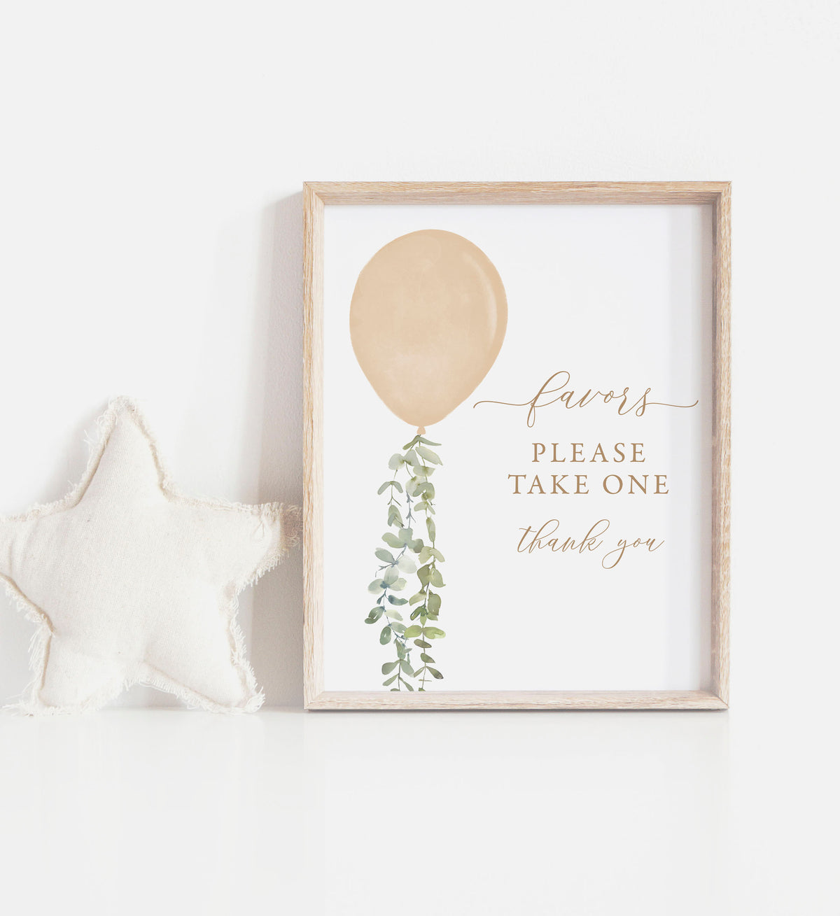 Gold Balloon Baby Shower Favors Sign