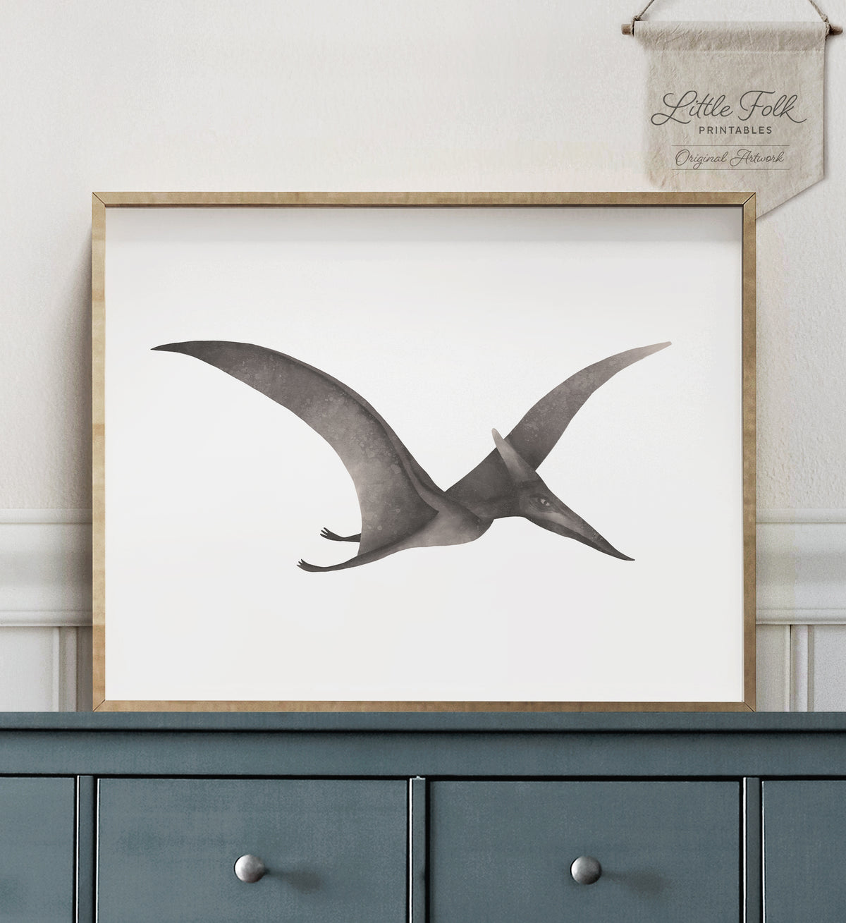 Pterodactyl Print - Gray