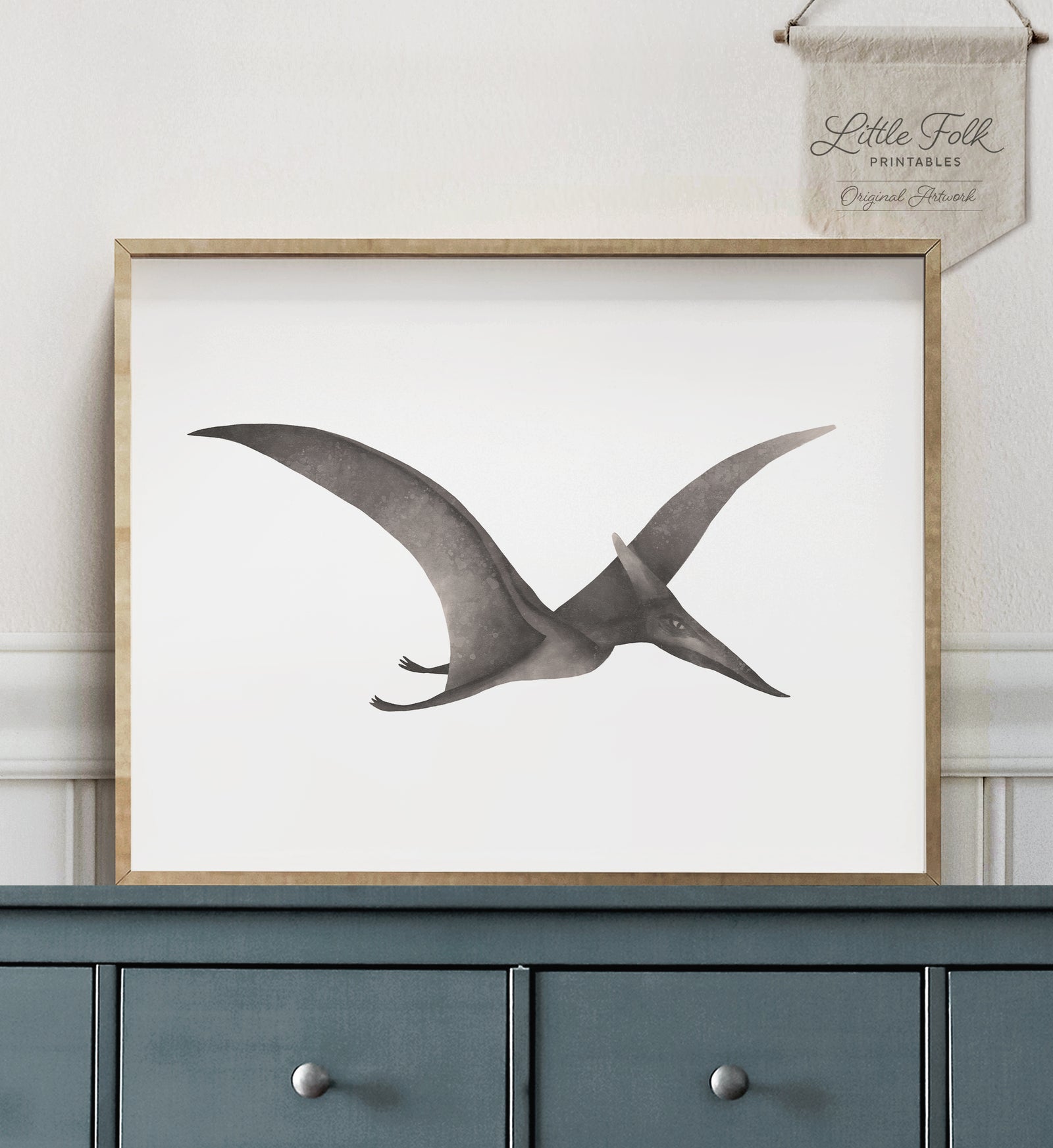 Pterodactyl Print - Gray