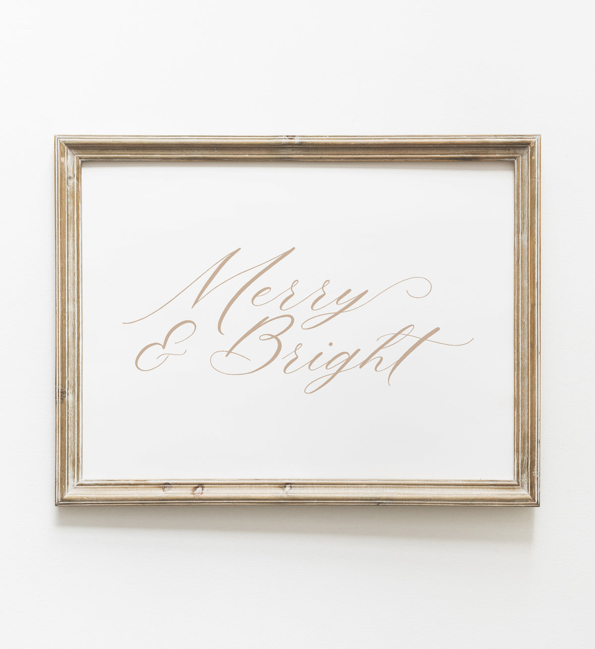 Merry &amp; Bright Script Print