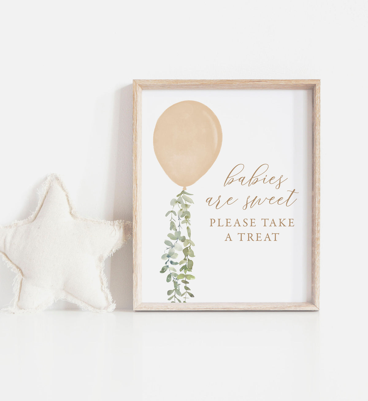 Gold Balloon Baby Shower Babies are Sweet Take a Treat Sign