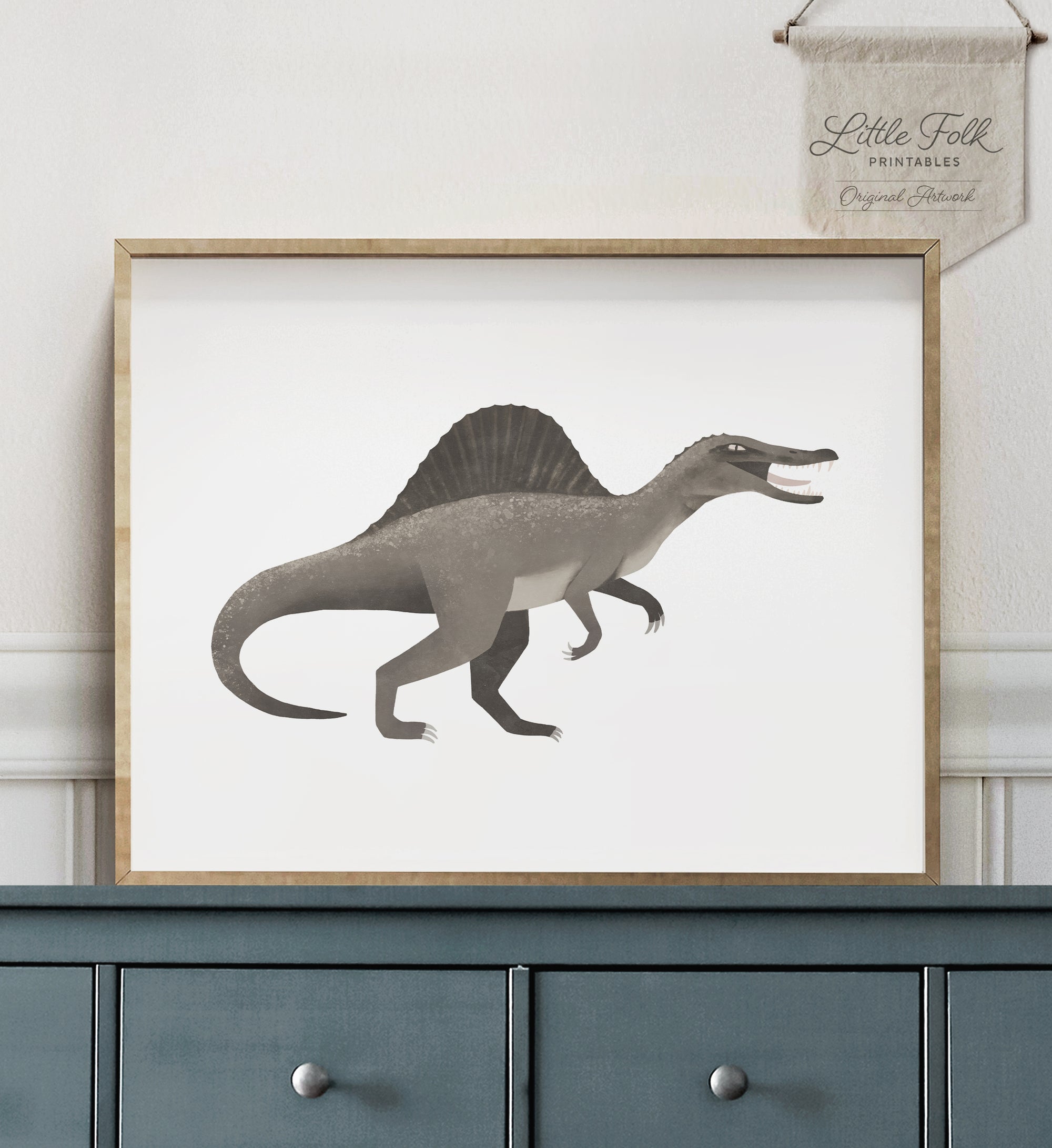 Spinosaurus Print - Gray