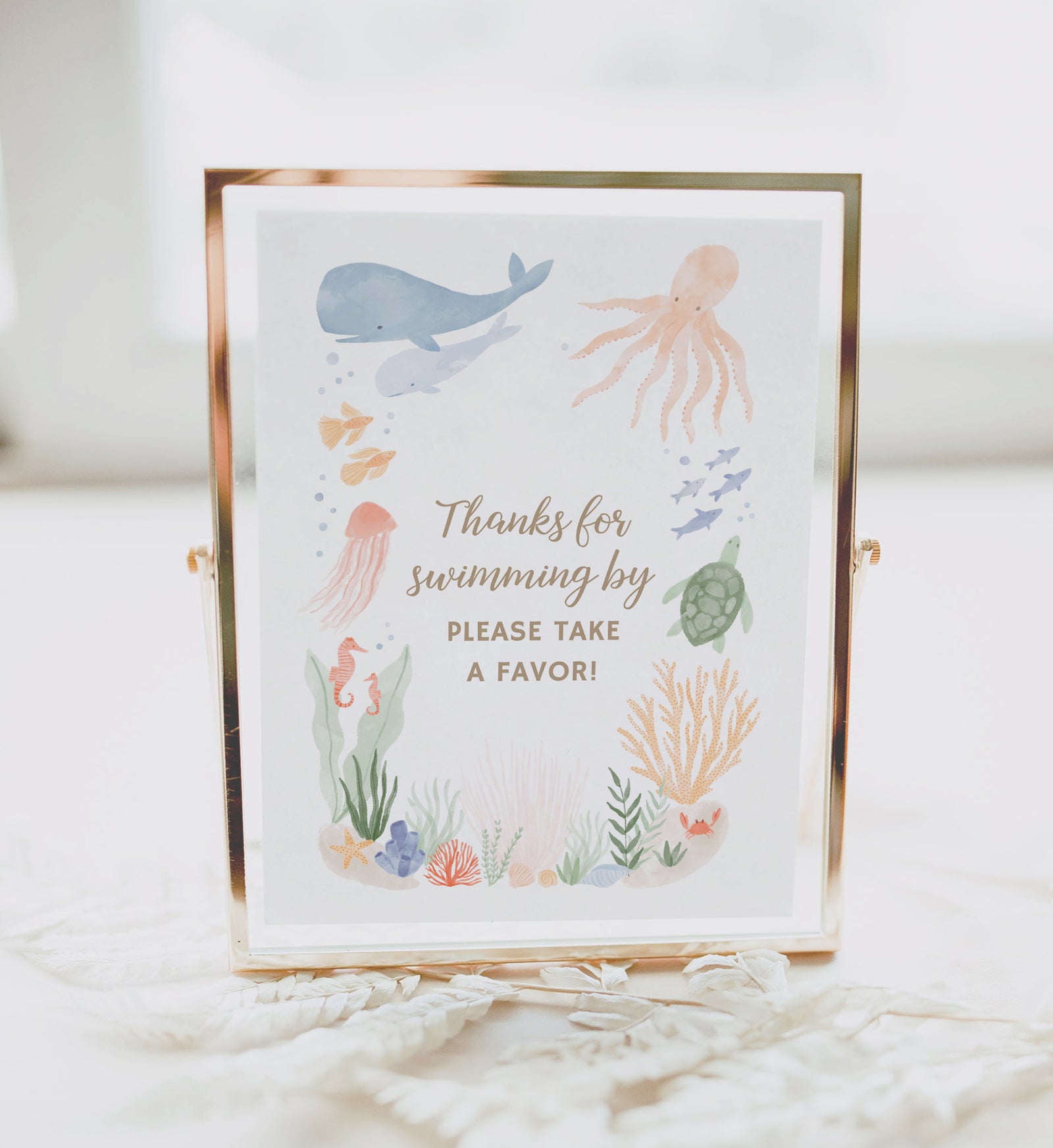 Under the Sea Birthday Favors Sign